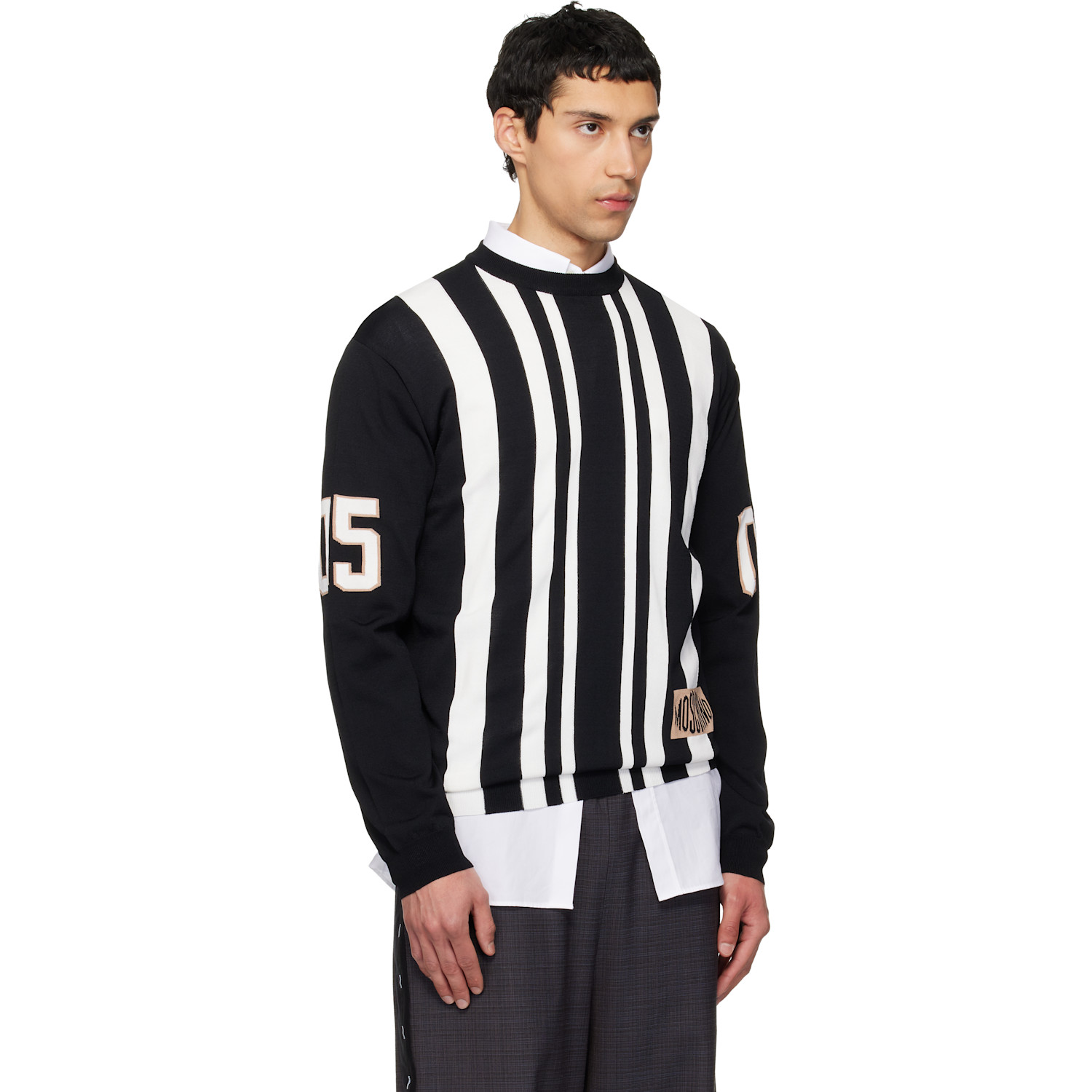  Moschino Black & White Sport Inspired Sweater 