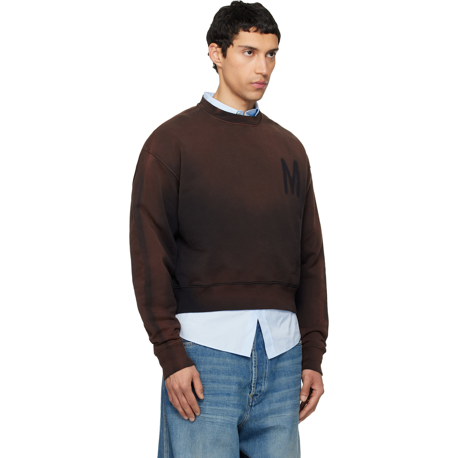  Moschino Brown 'm' Logo Sweatshirt 