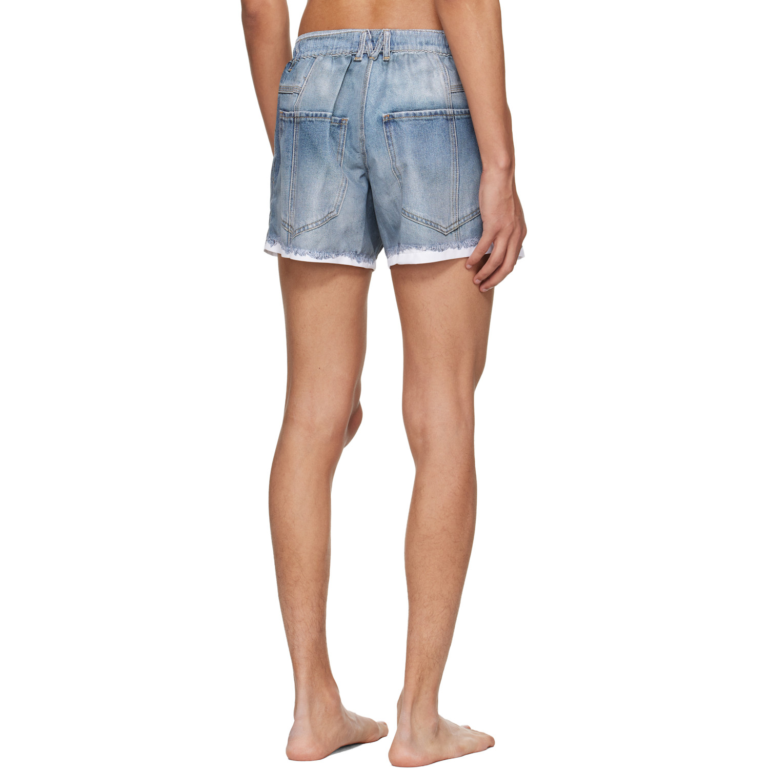  Moschino Blue Printed Nylon Swim Shorts 