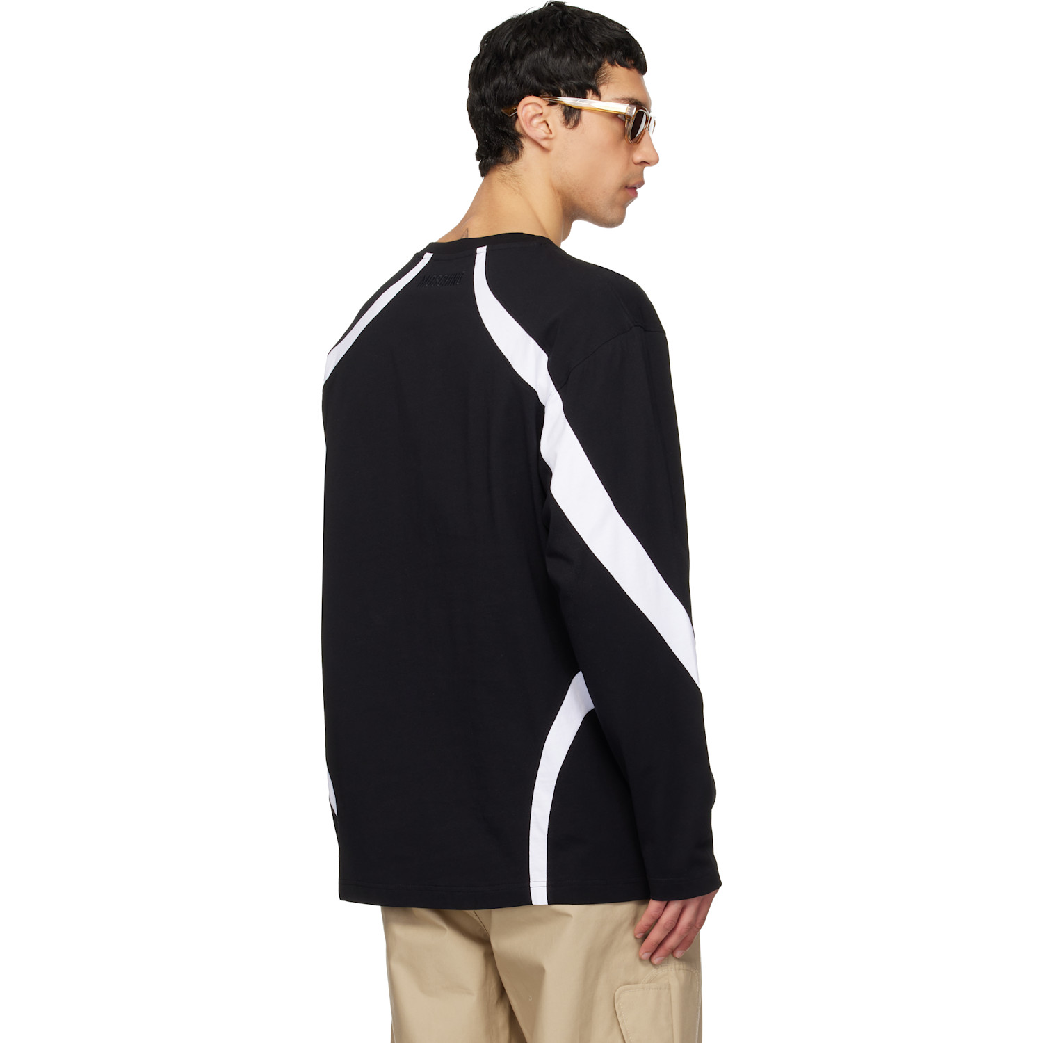  Moschino Black Embroidered Archive Goose T-shirt 