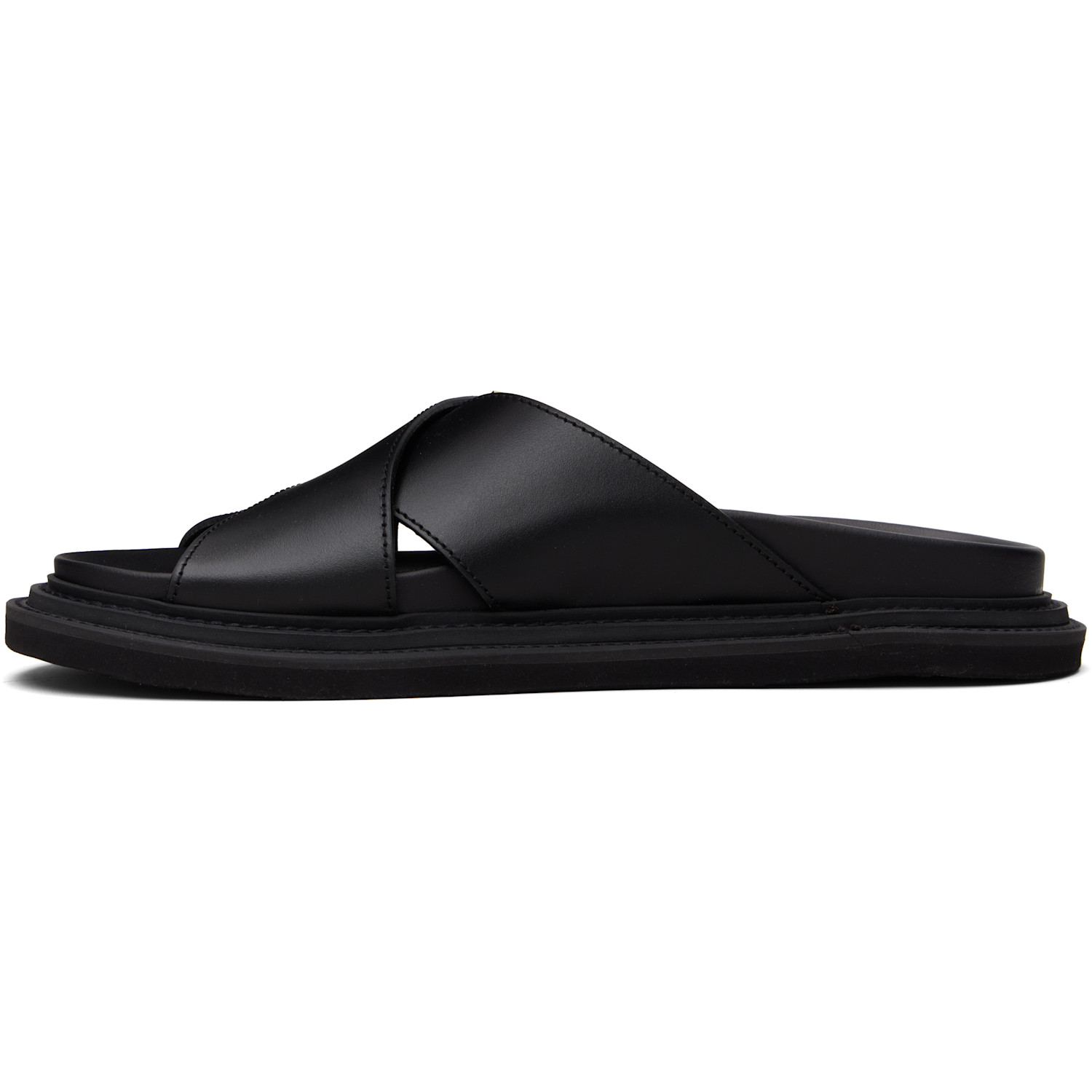  Moschino Black Logo Plaque Sandals 