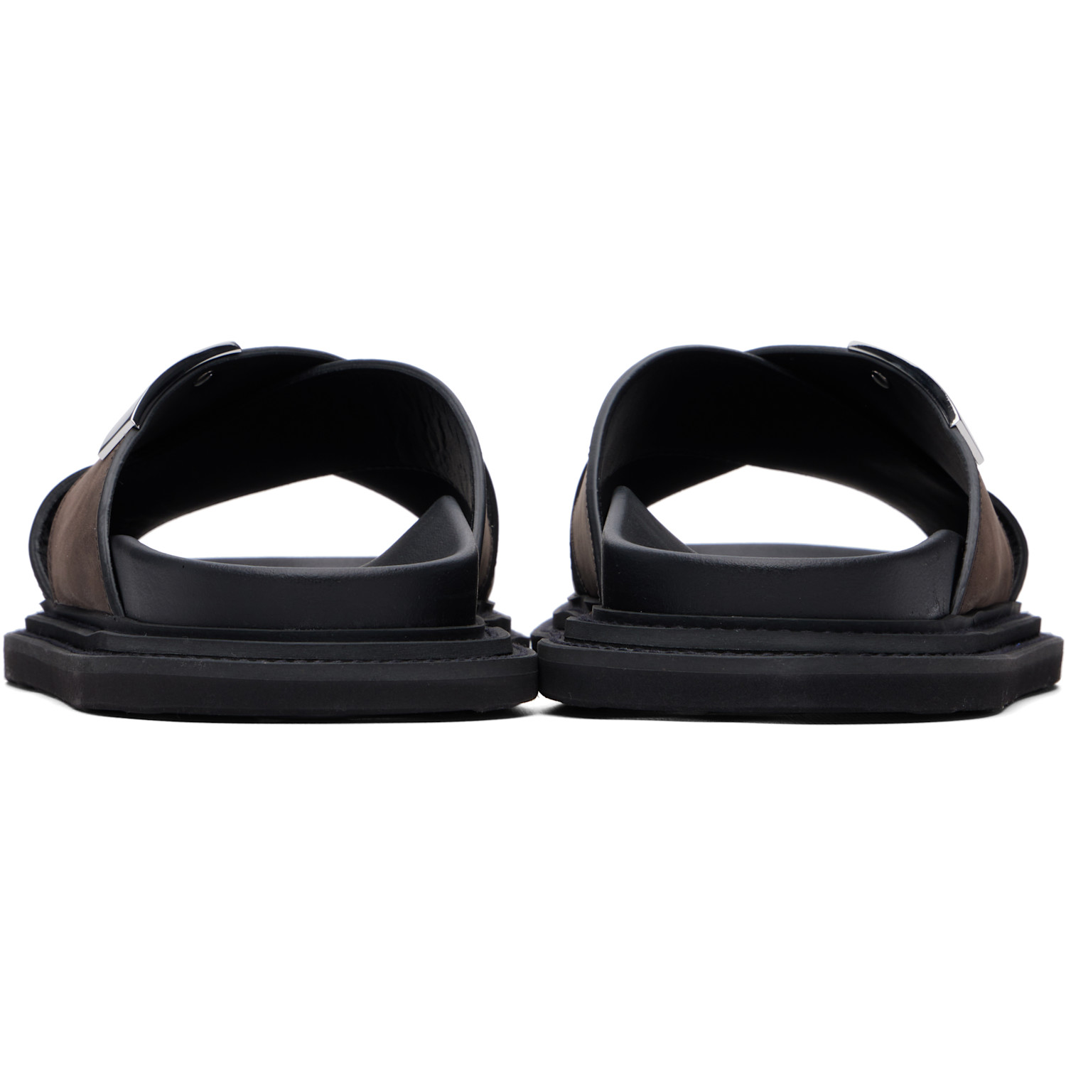  Moschino Brown Calfskin Sandals 