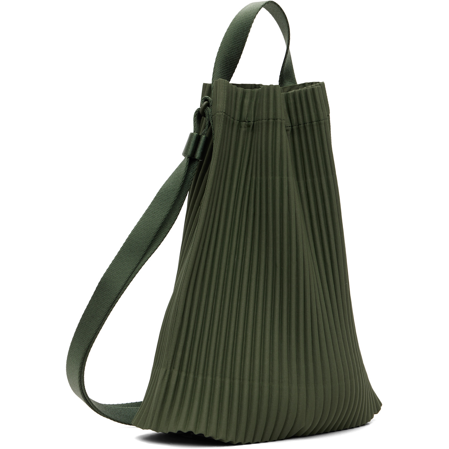 Homme Plissé Issey Miyake Green Drawstring Pleats Bag 