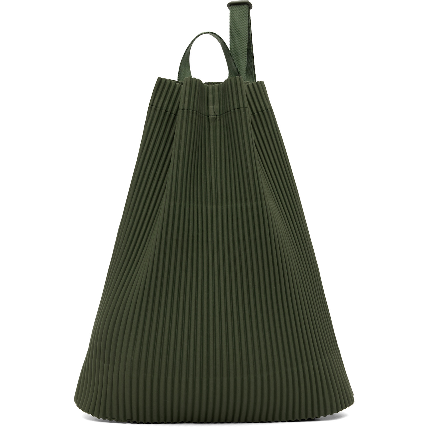 HOMME PLISSÉ ISSEY MIYAKE Green Drawstring Pleats Bag