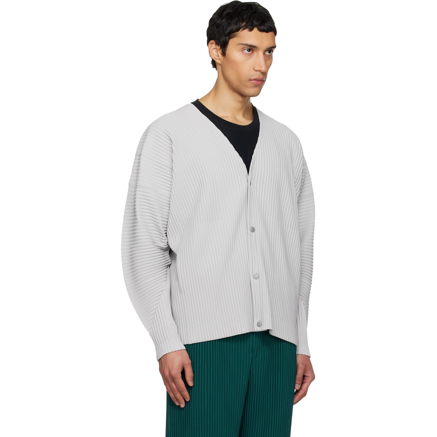  Homme Plissé Issey Miyake Gray Color Pleats 1 Cardigan 
