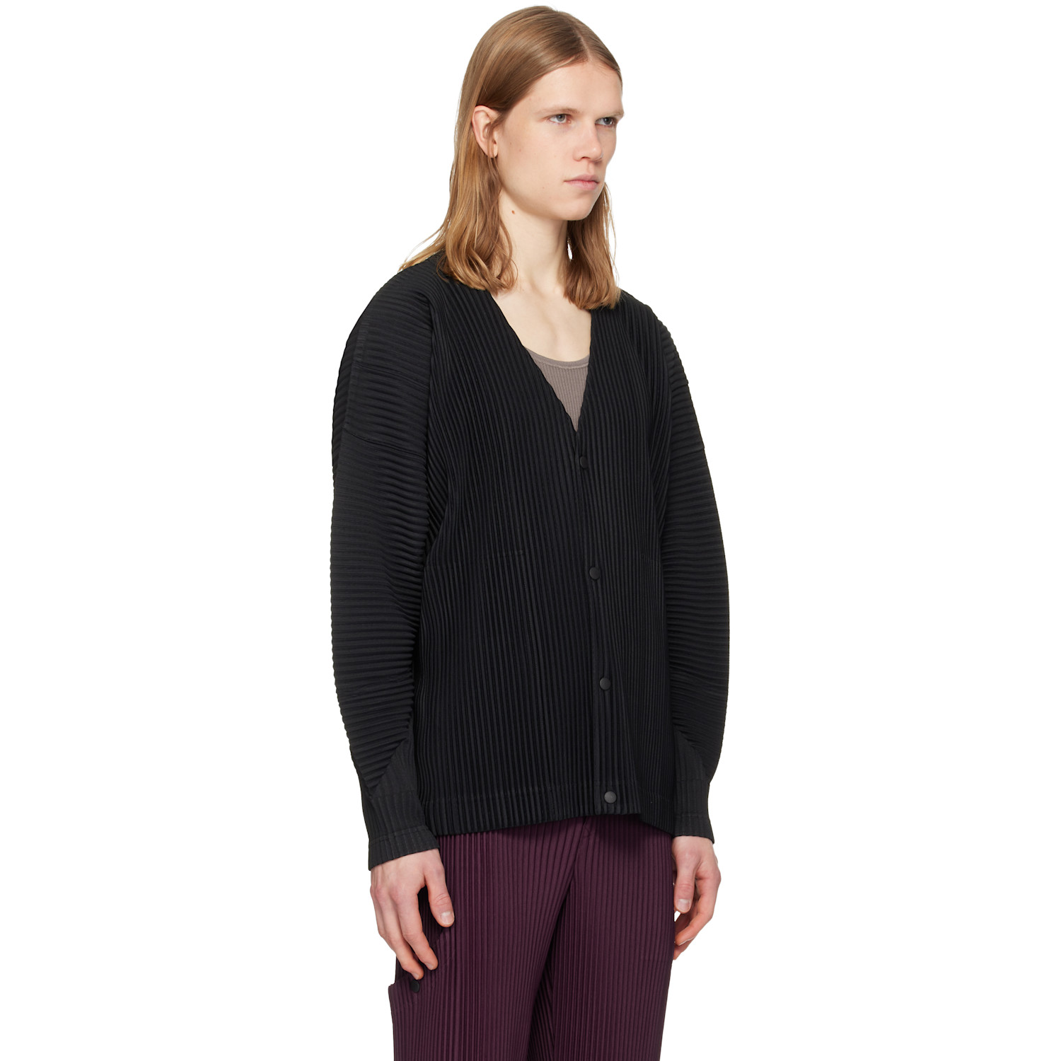  Homme Plissé Issey Miyake Black Monthly Colors October Cardigan 