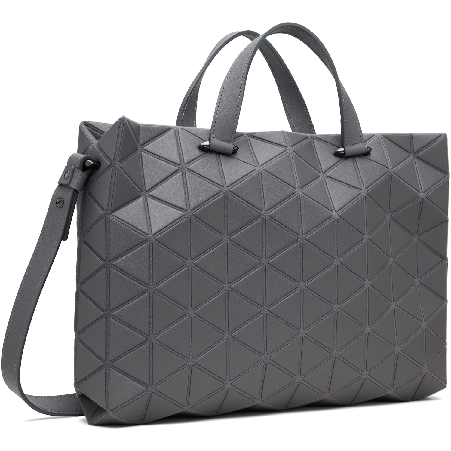  Bao Bao Issey Miyake Gray Matte Tonneau Bag 