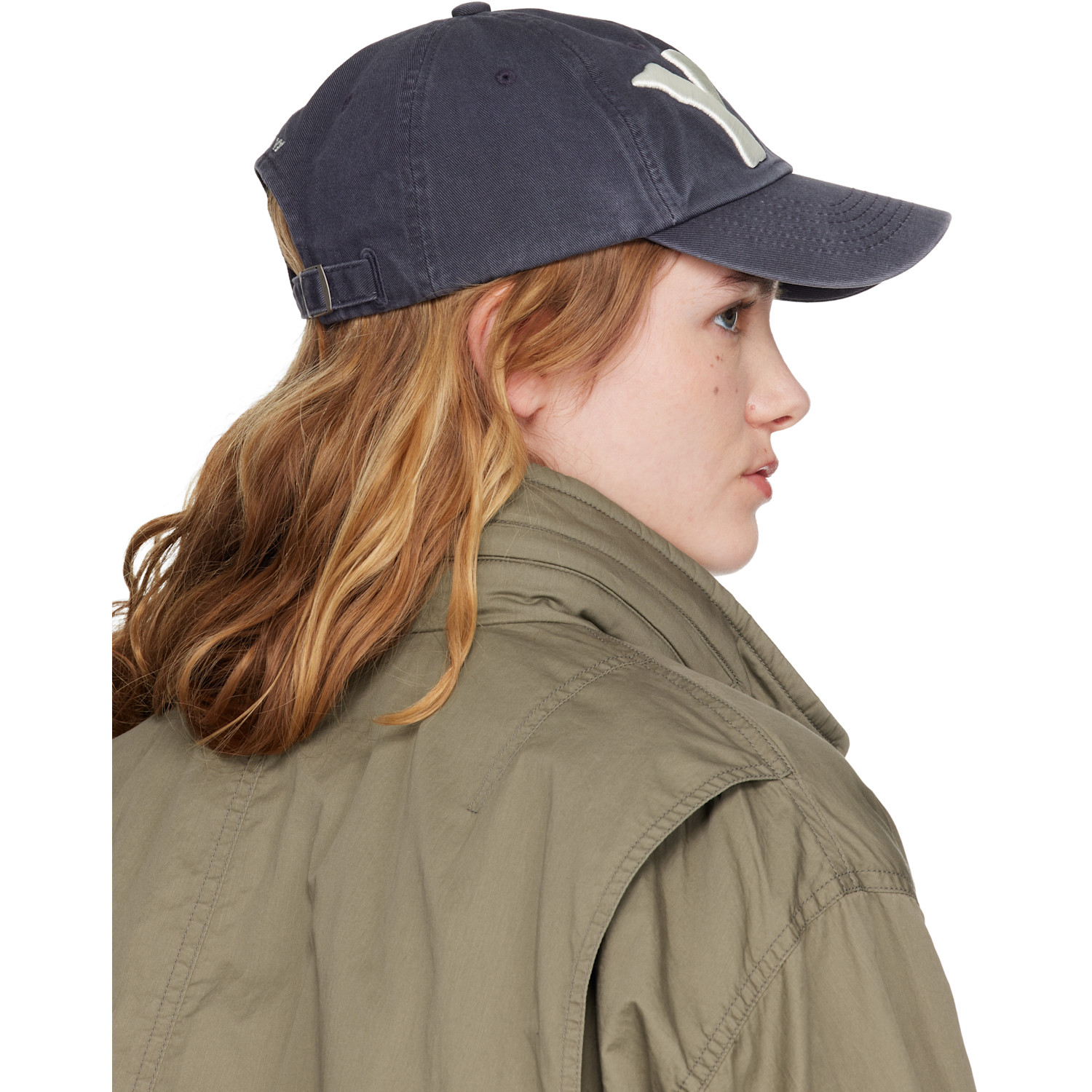  Open Yy Navy 'yy' Heart Bone Ball Cap 