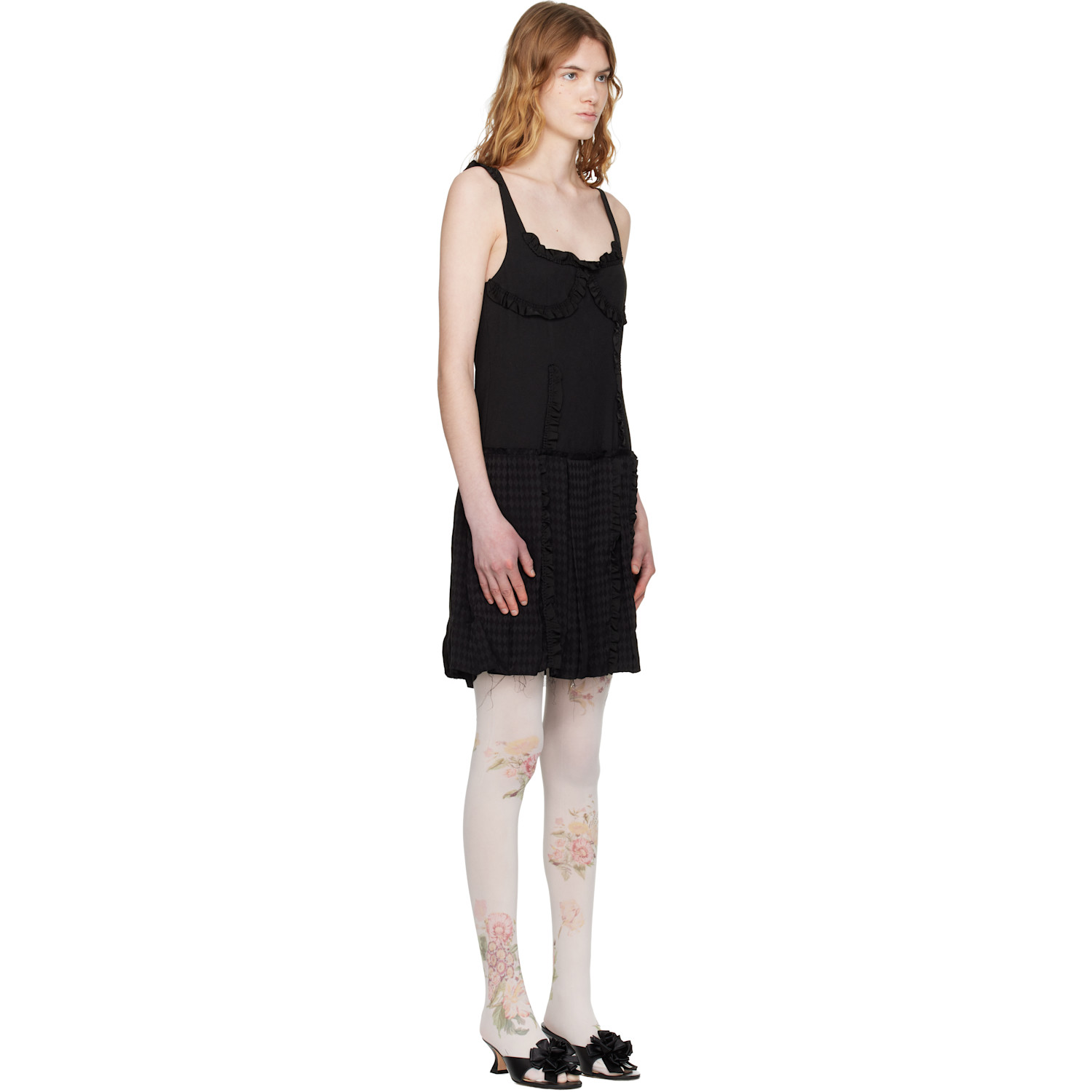  Open Yy Black Flapper Pleats Midi Dress 
