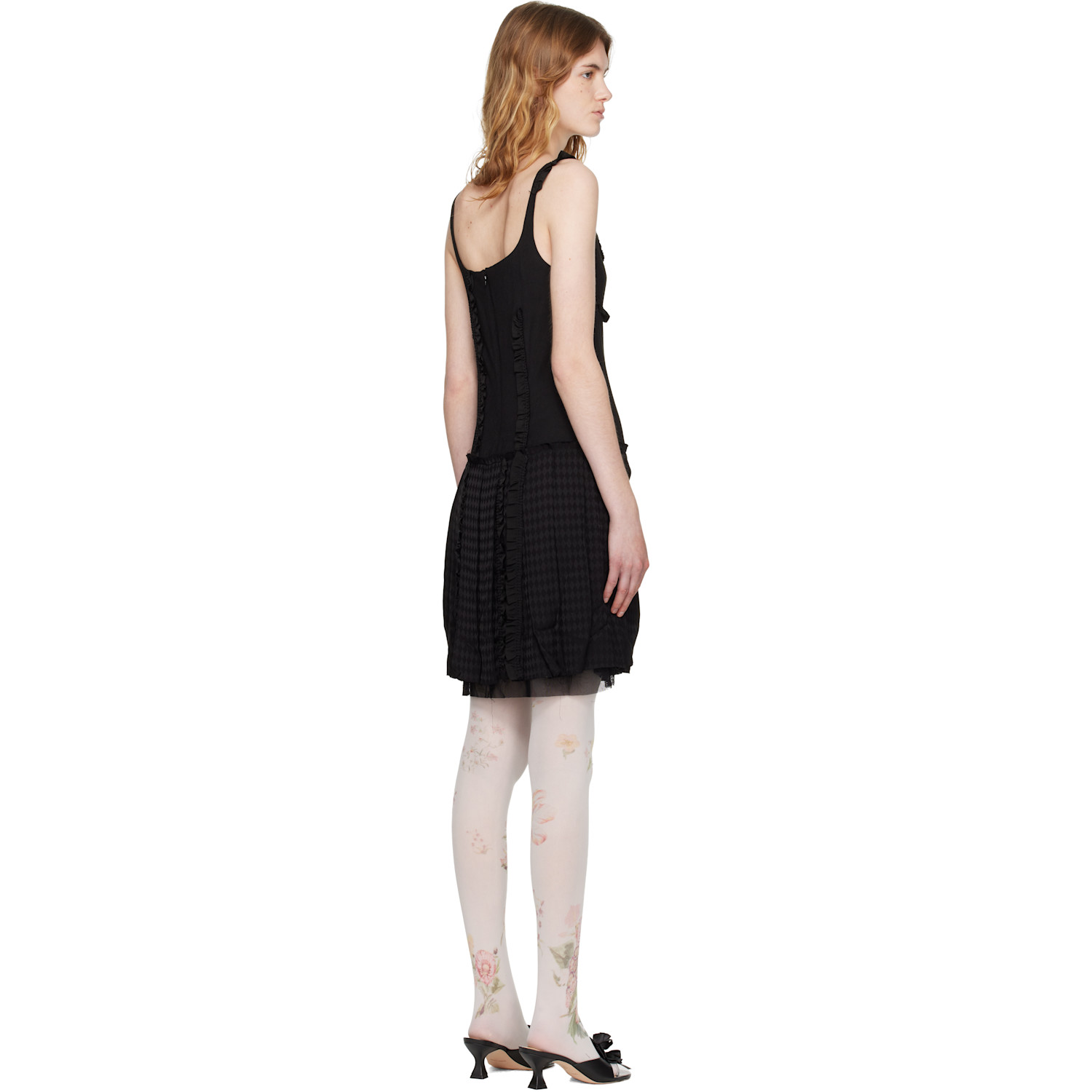  Open Yy Black Flapper Pleats Midi Dress 