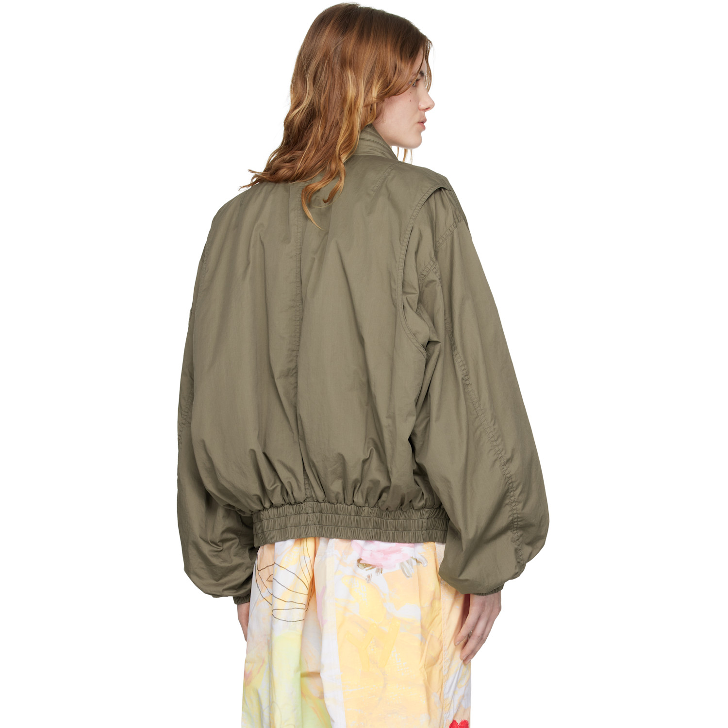  Open Yy Khaki Cotton Cargo Bomber Jacket 