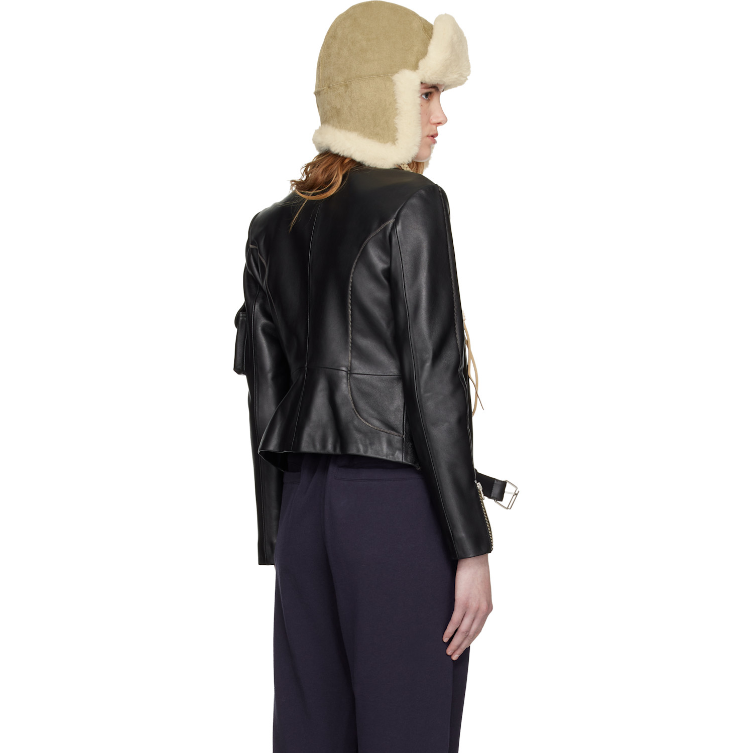  Open Yy Black Leather Radius Motor Jacket 