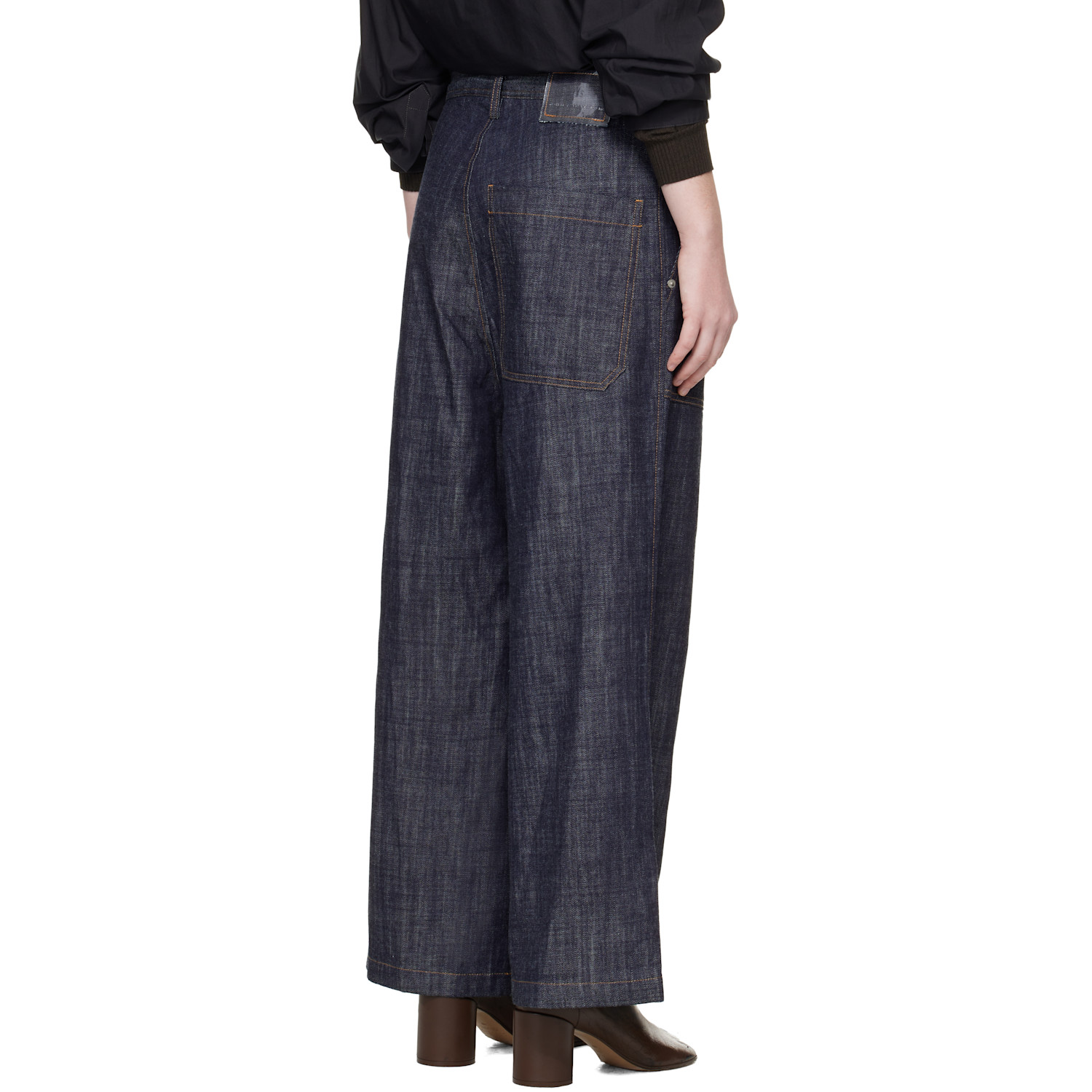  Y's Blue 80oz Denim Long Straight Jeans 