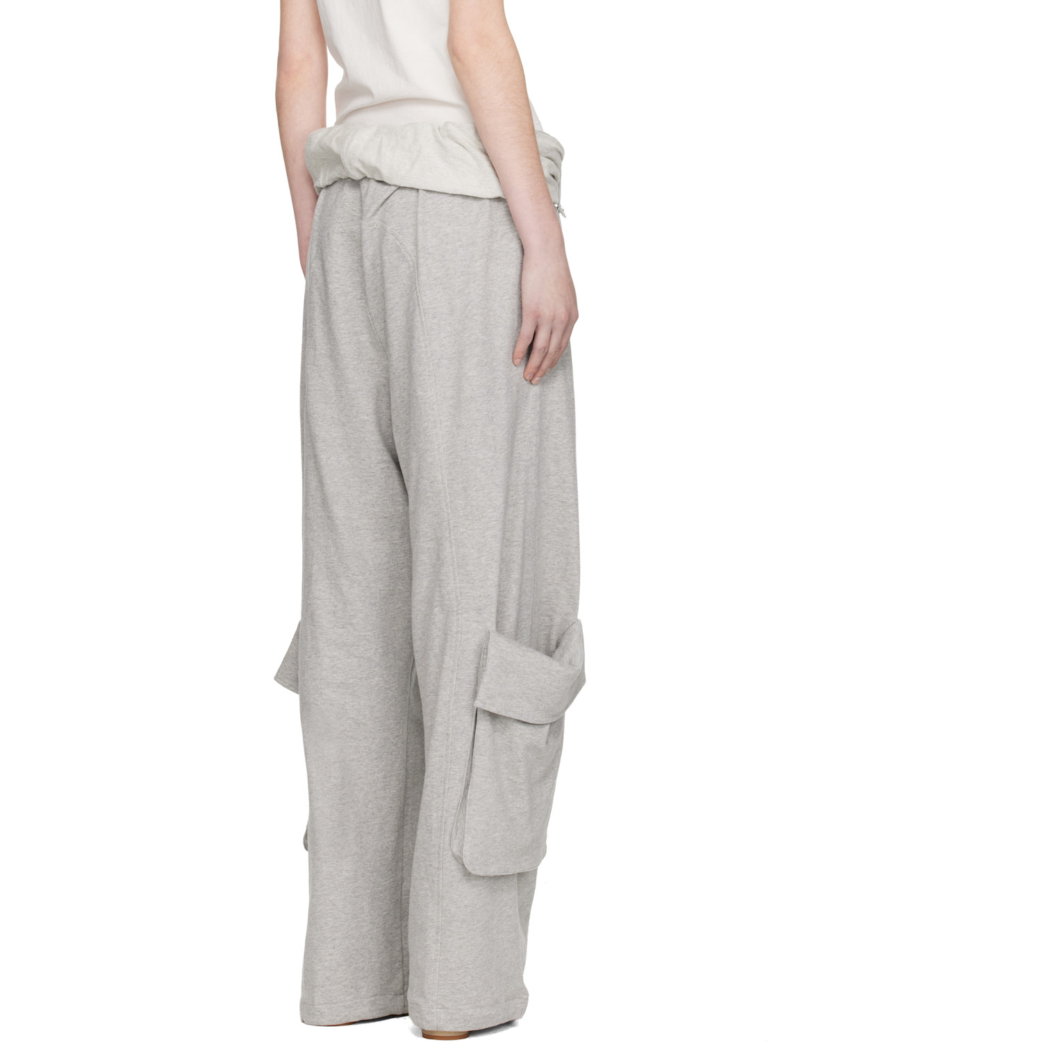  Open Yy Gray Rolled Waist Sweat Cargo Pants 