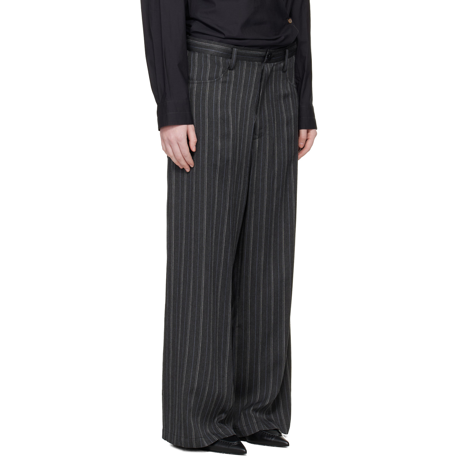  Y's Gray Long Straight Trousers 
