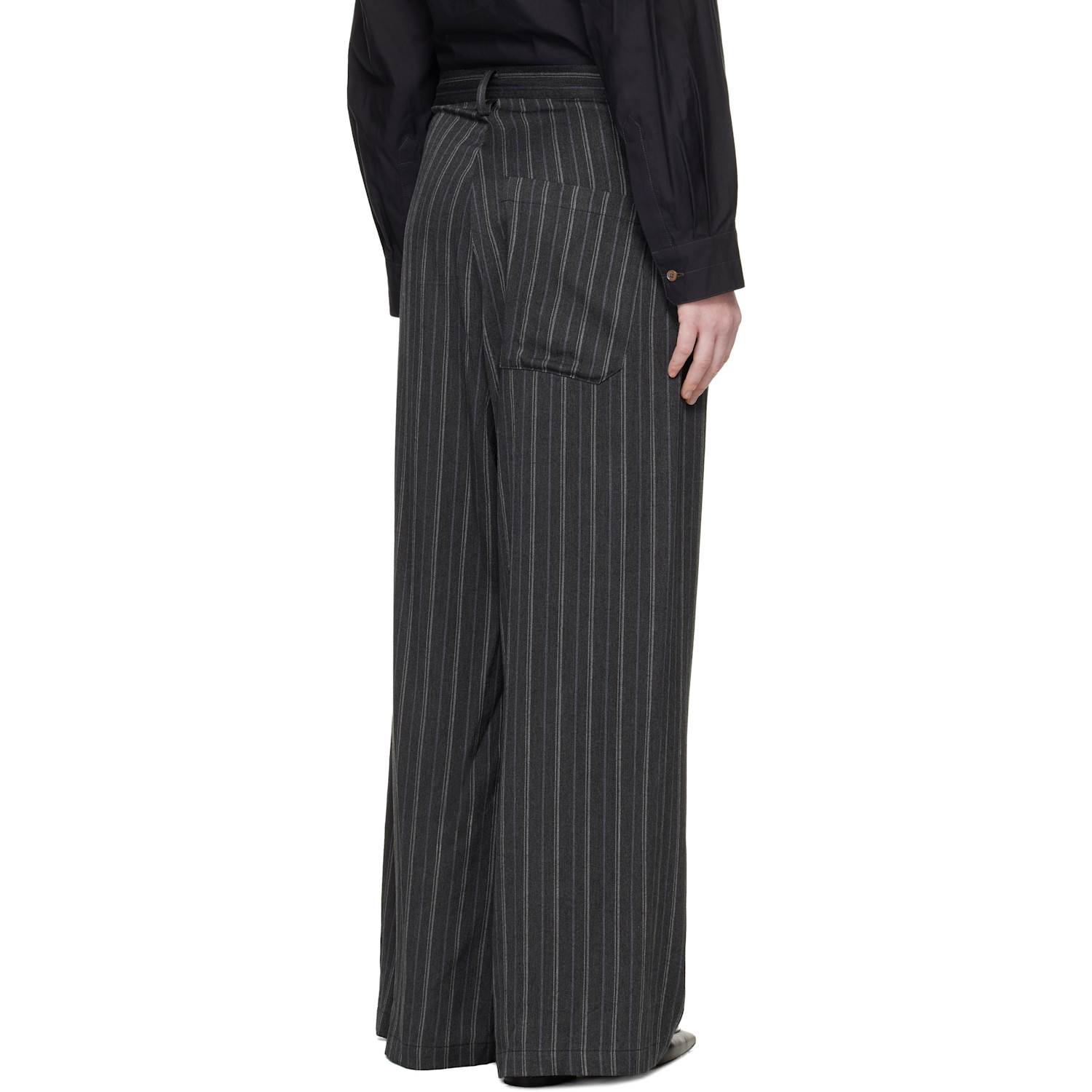  Y's Gray Long Straight Trousers 