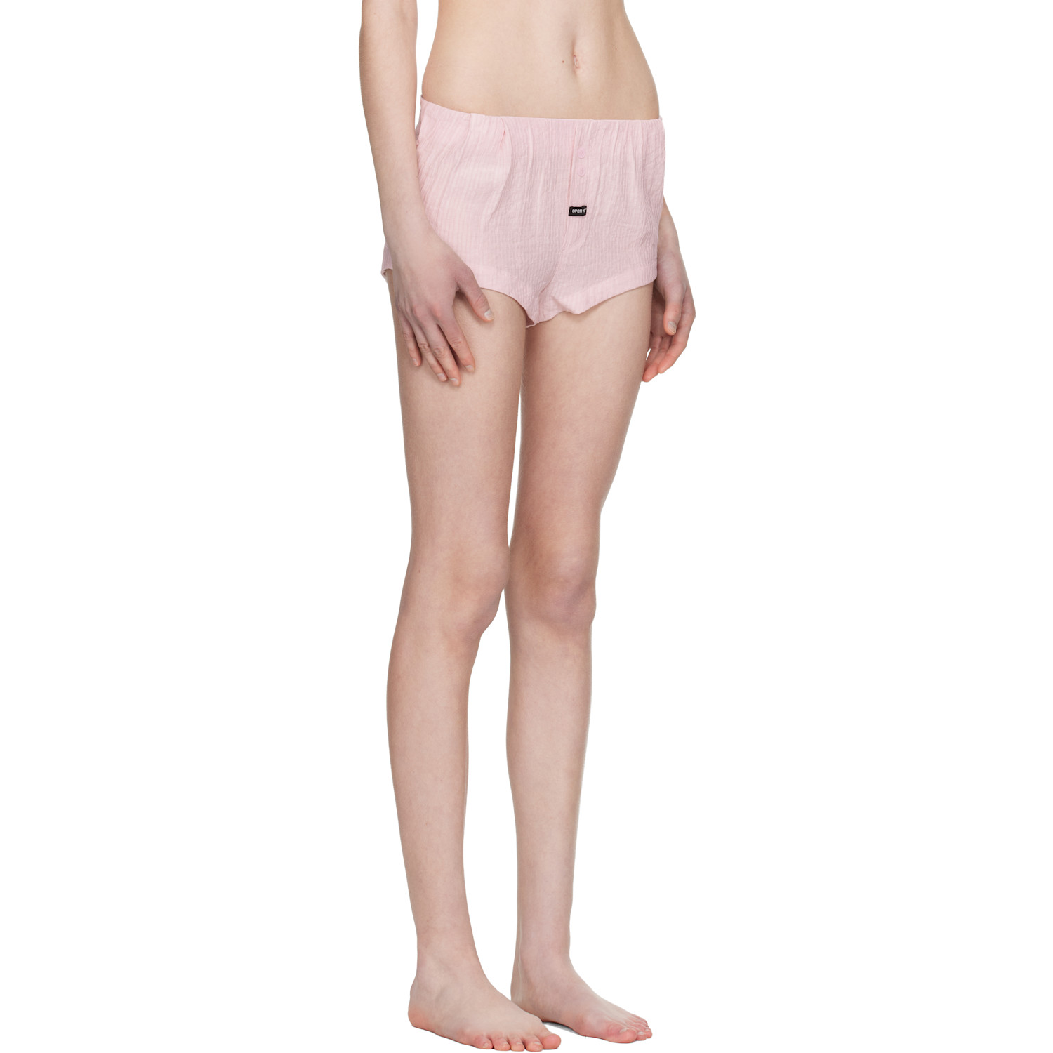  Open Yy Beige Crinkled Tab Boxer Briefs 