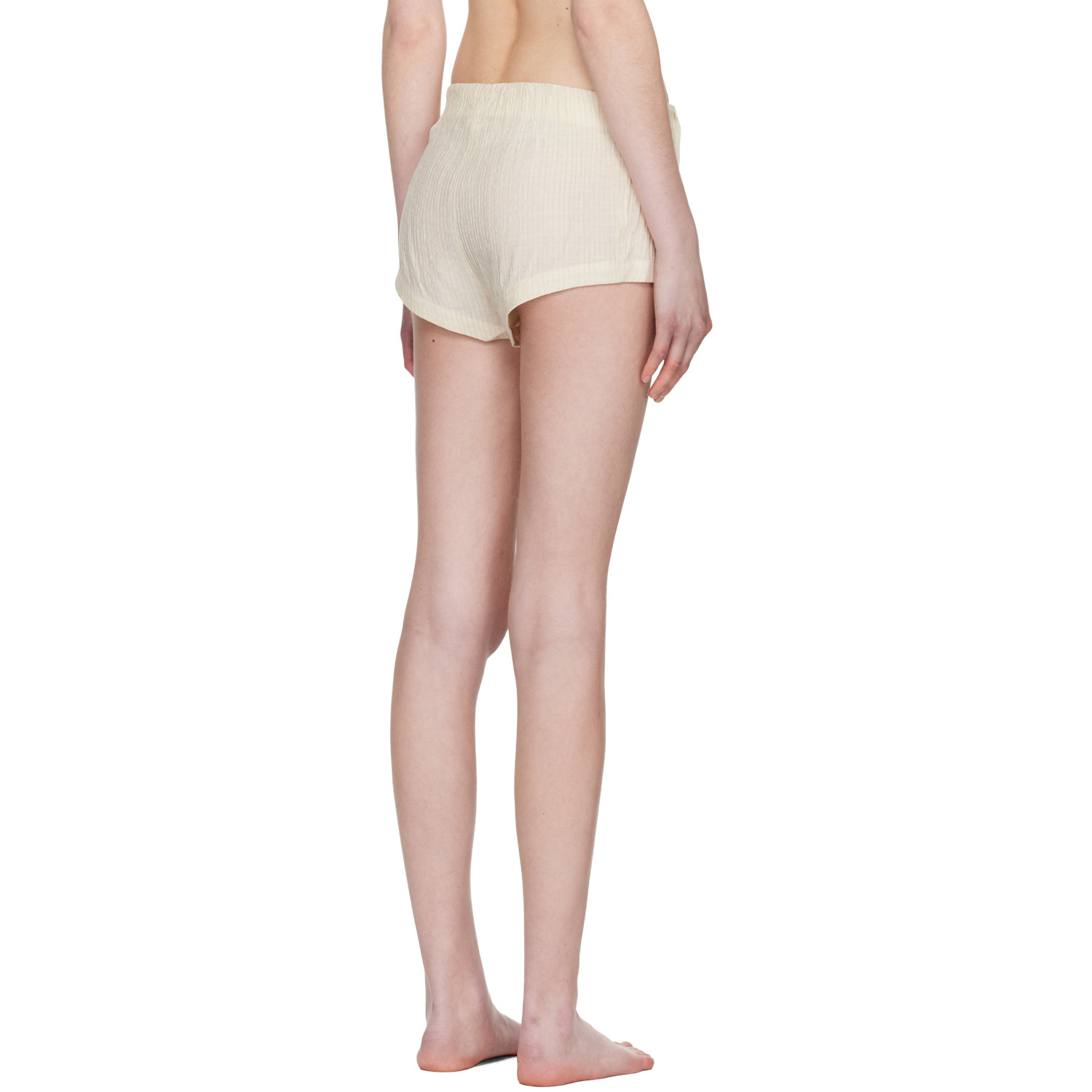  Open Yy Beige Crinkled Tab Boxer Briefs 