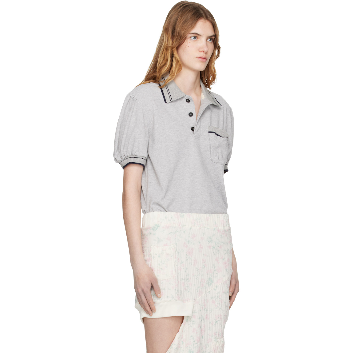  Open Yy Gray Puffy Piqué Polo 