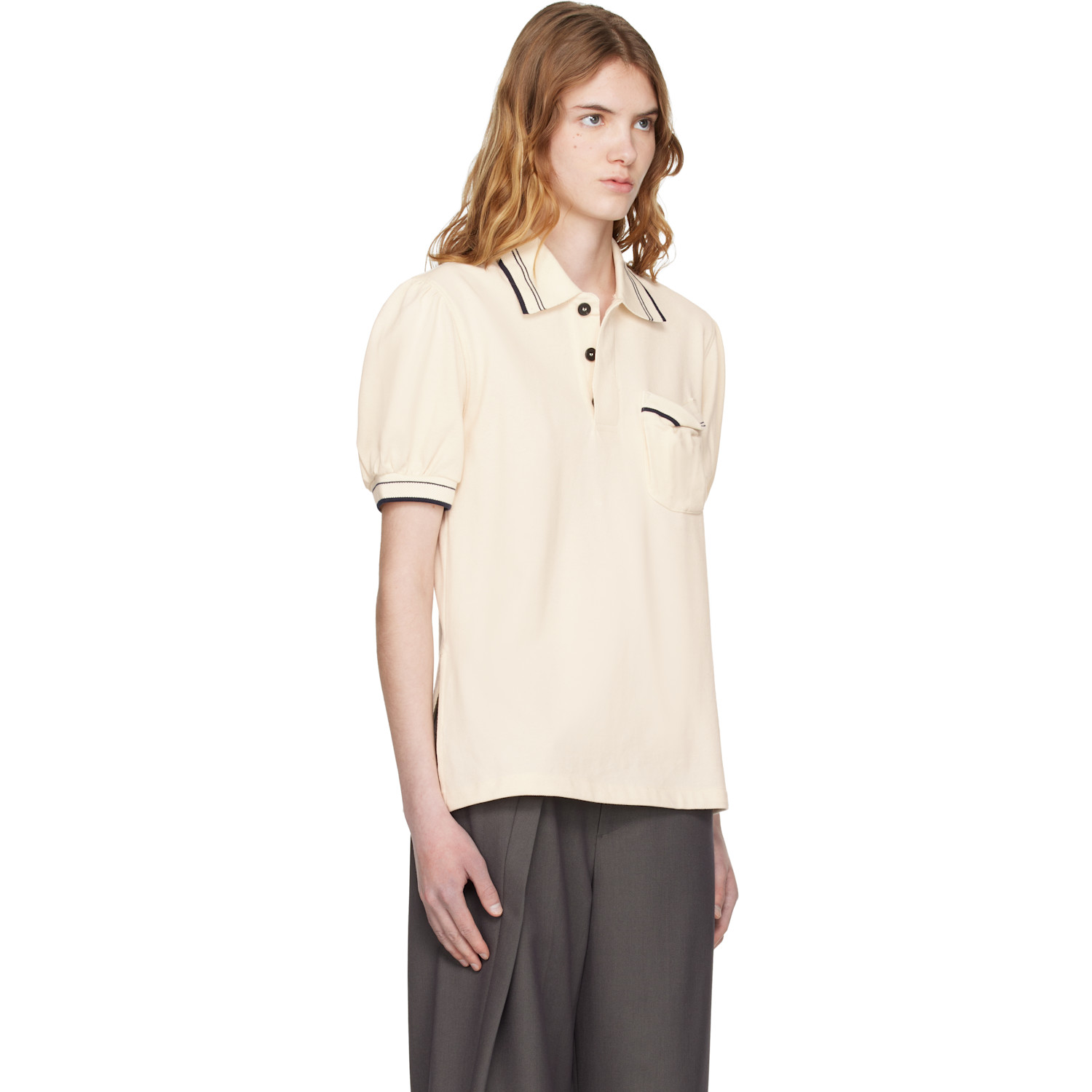  Open Yy Off-white Puffy Piqué Polo 