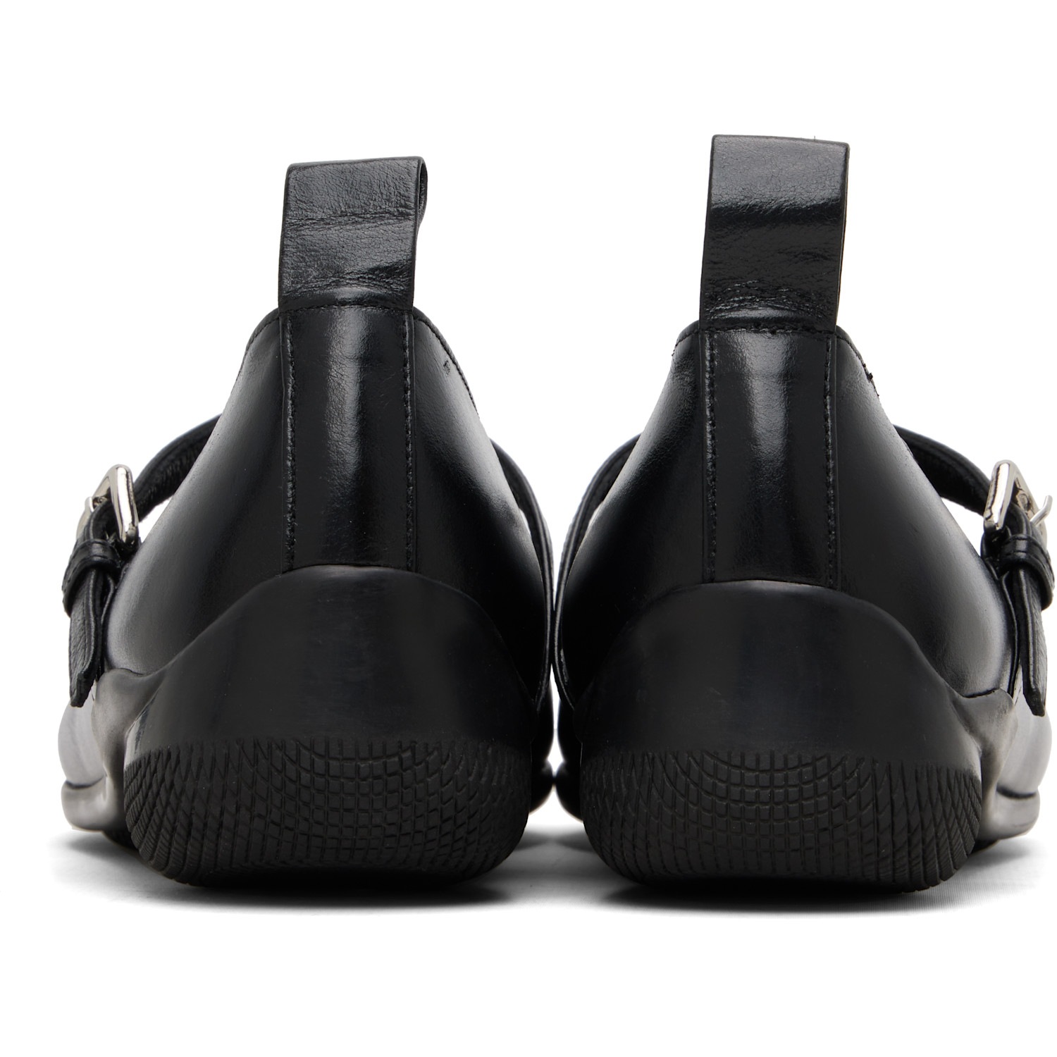  Open Yy Black Badge Appliqué Flats 