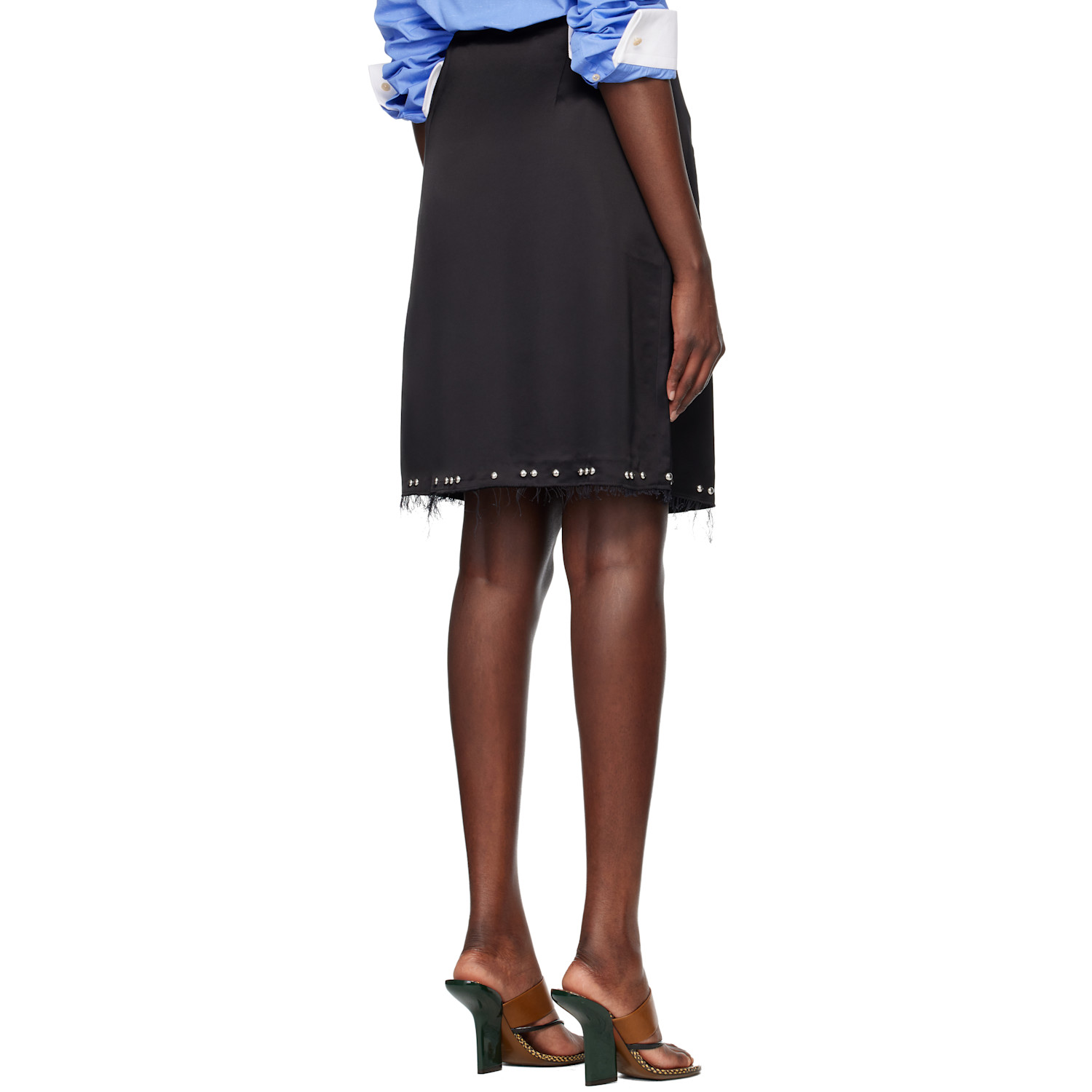 Wales Bonner Black Iris Studded Midi Skirt 