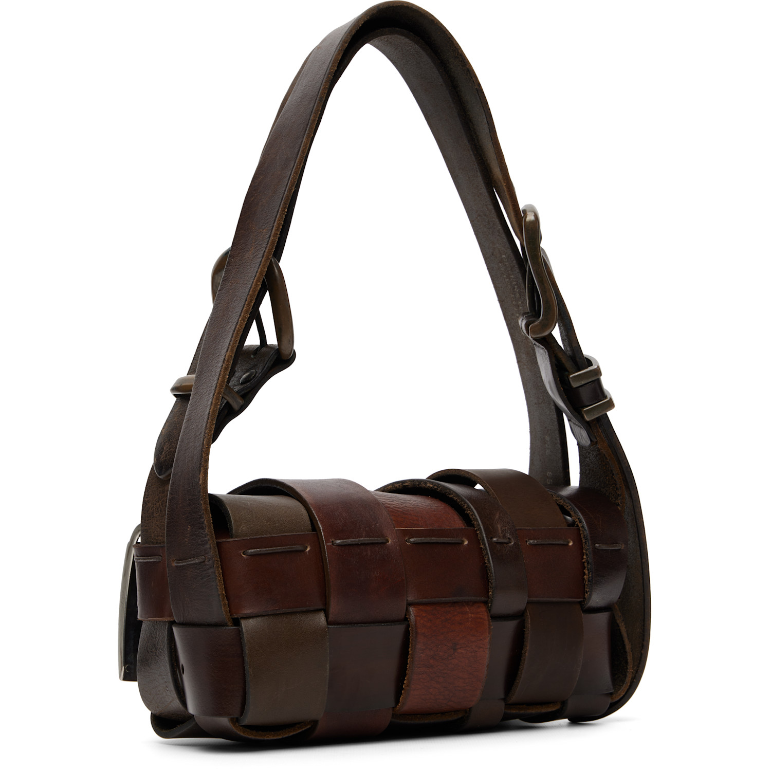  Hodakova Brown Buckle Baguette Bag 