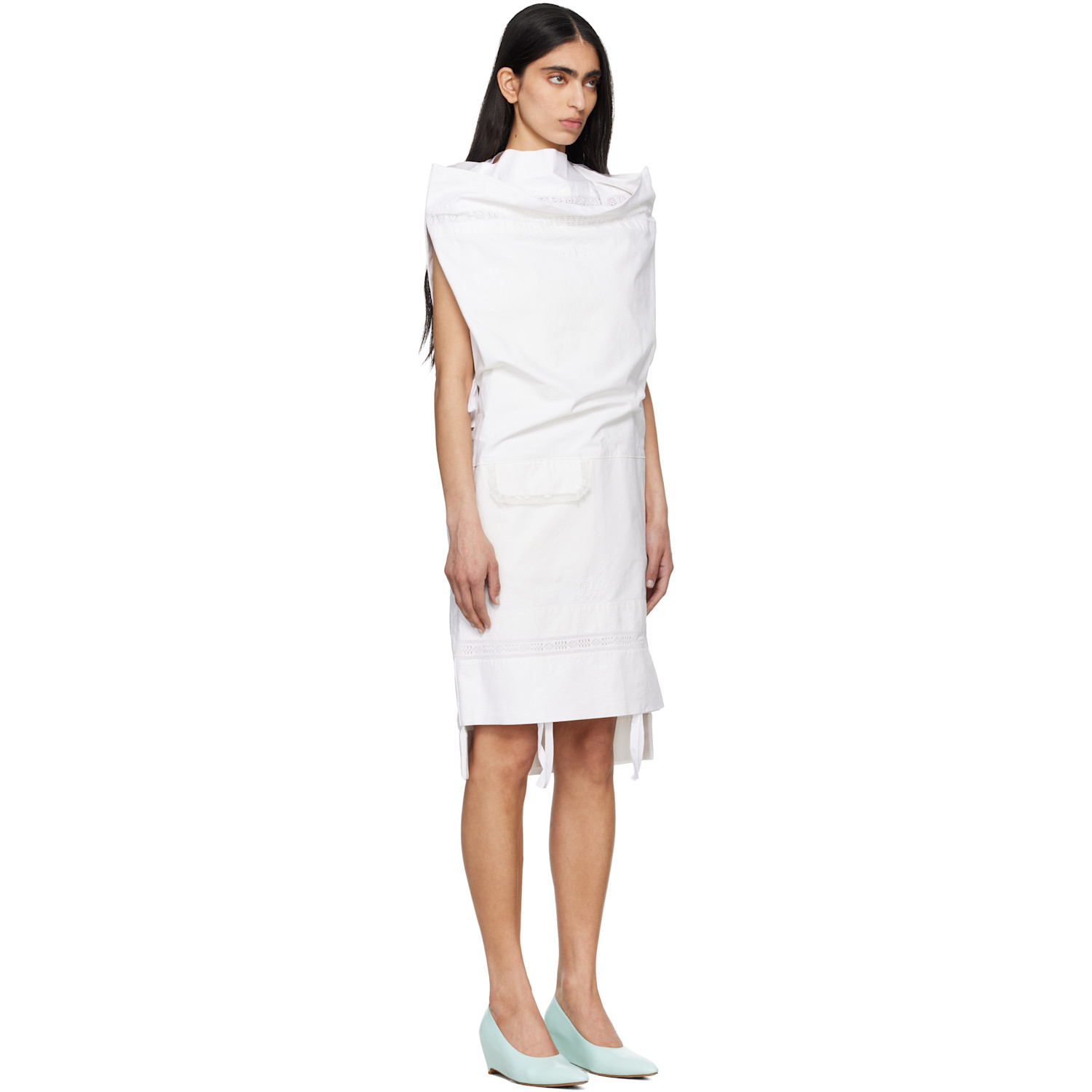  Hodakova White Open Pillow Case Midi Dress 