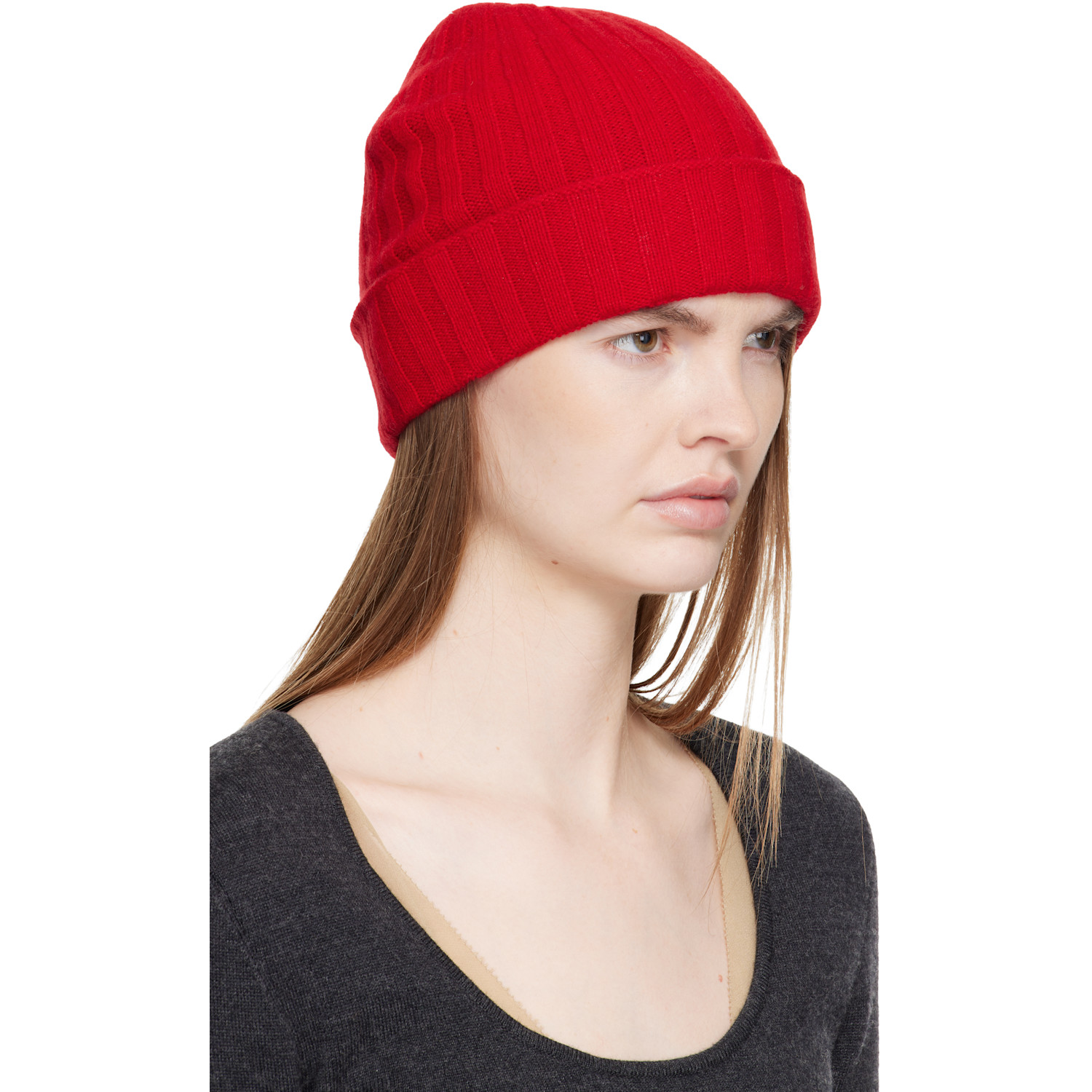  Toteme Red Cashmere Beanie 
