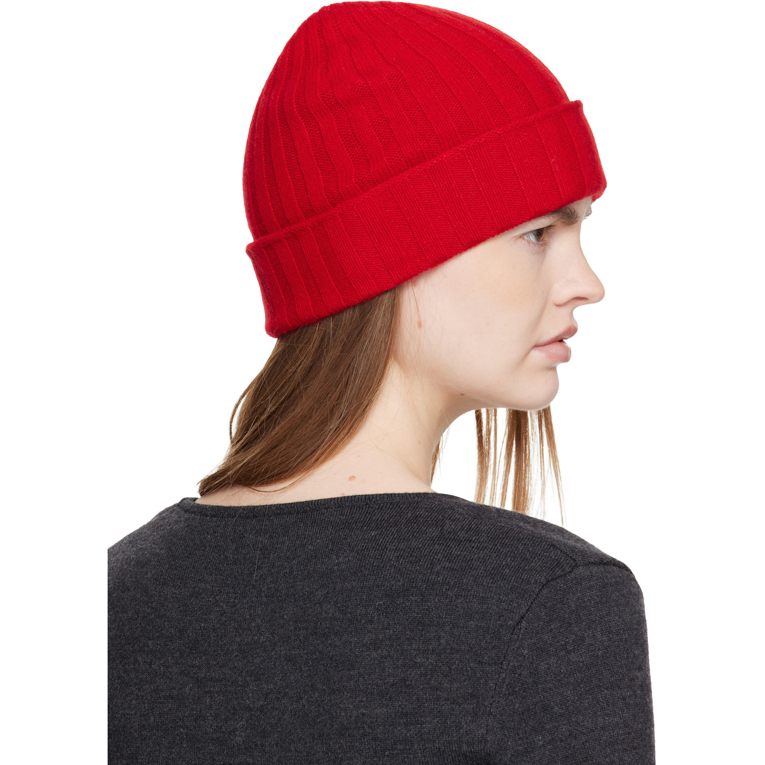  Toteme Red Cashmere Beanie 