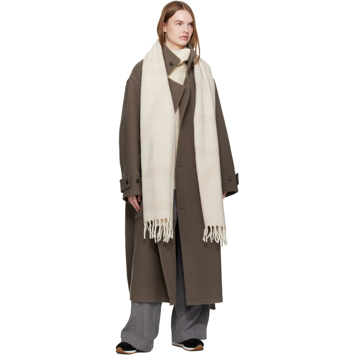  Toteme Off-white Monogram Jacquard Scarf 