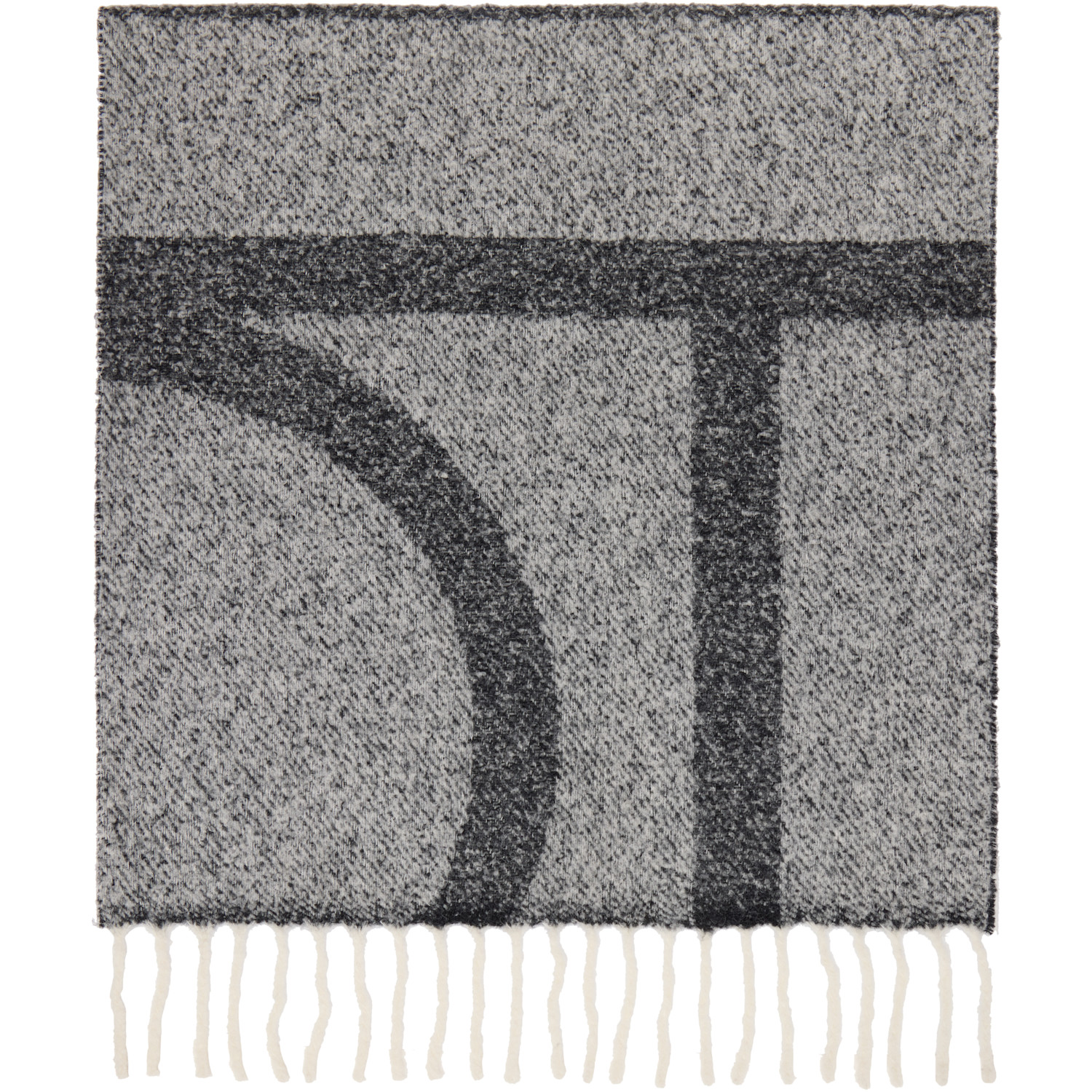  Toteme Gray Monogram Jacquard Scarf 