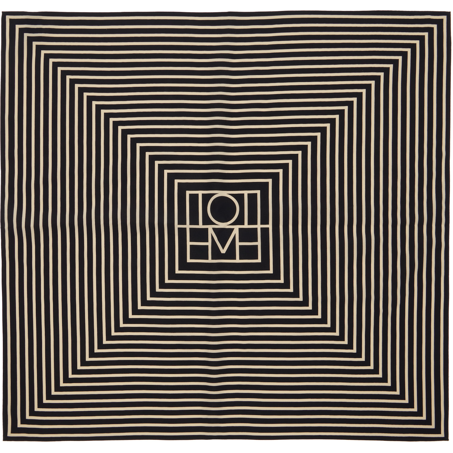 TOTEME Black & Off-White Signature Monogram Silk Scarf