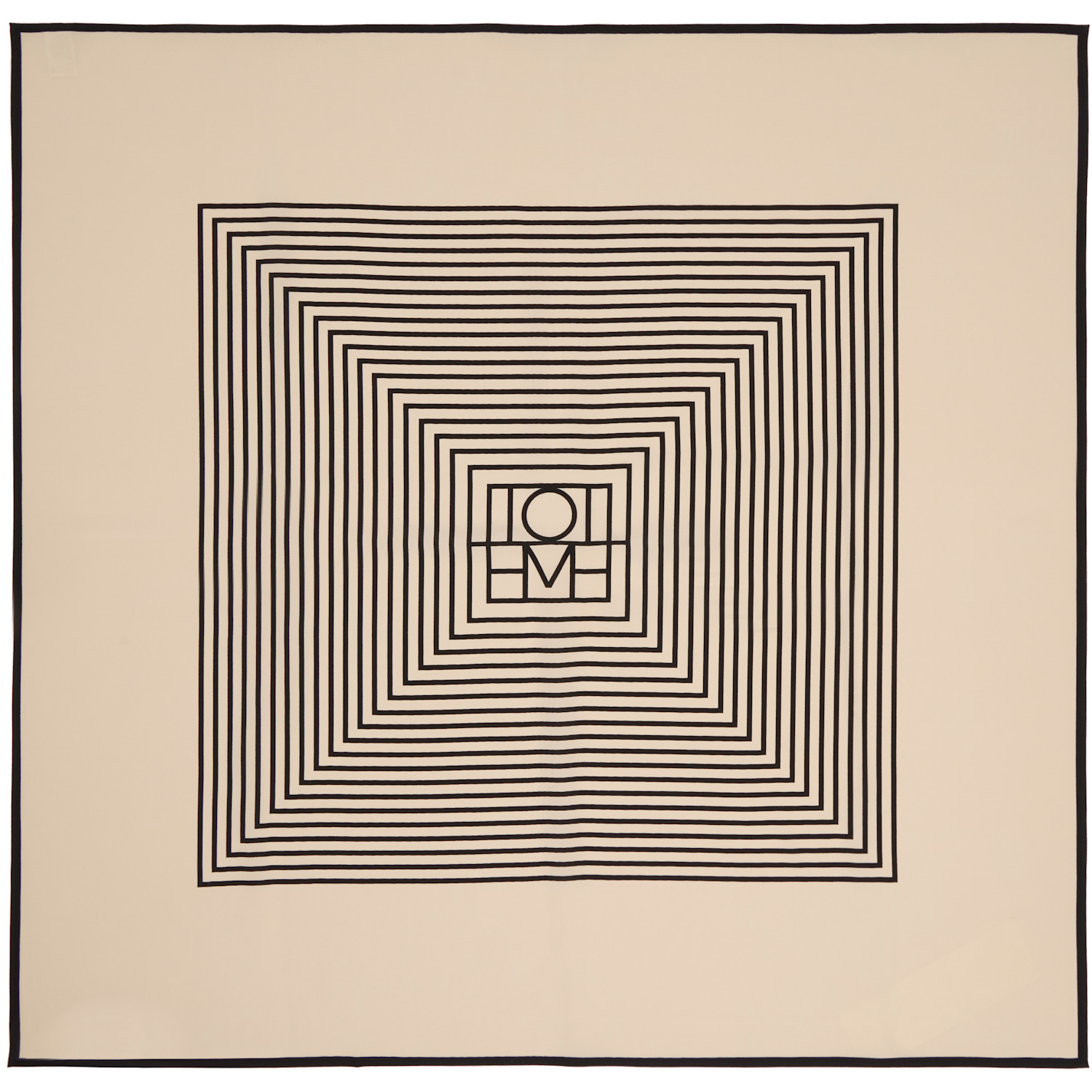 TOTEME Beige Centered Monogram Silk Scarf