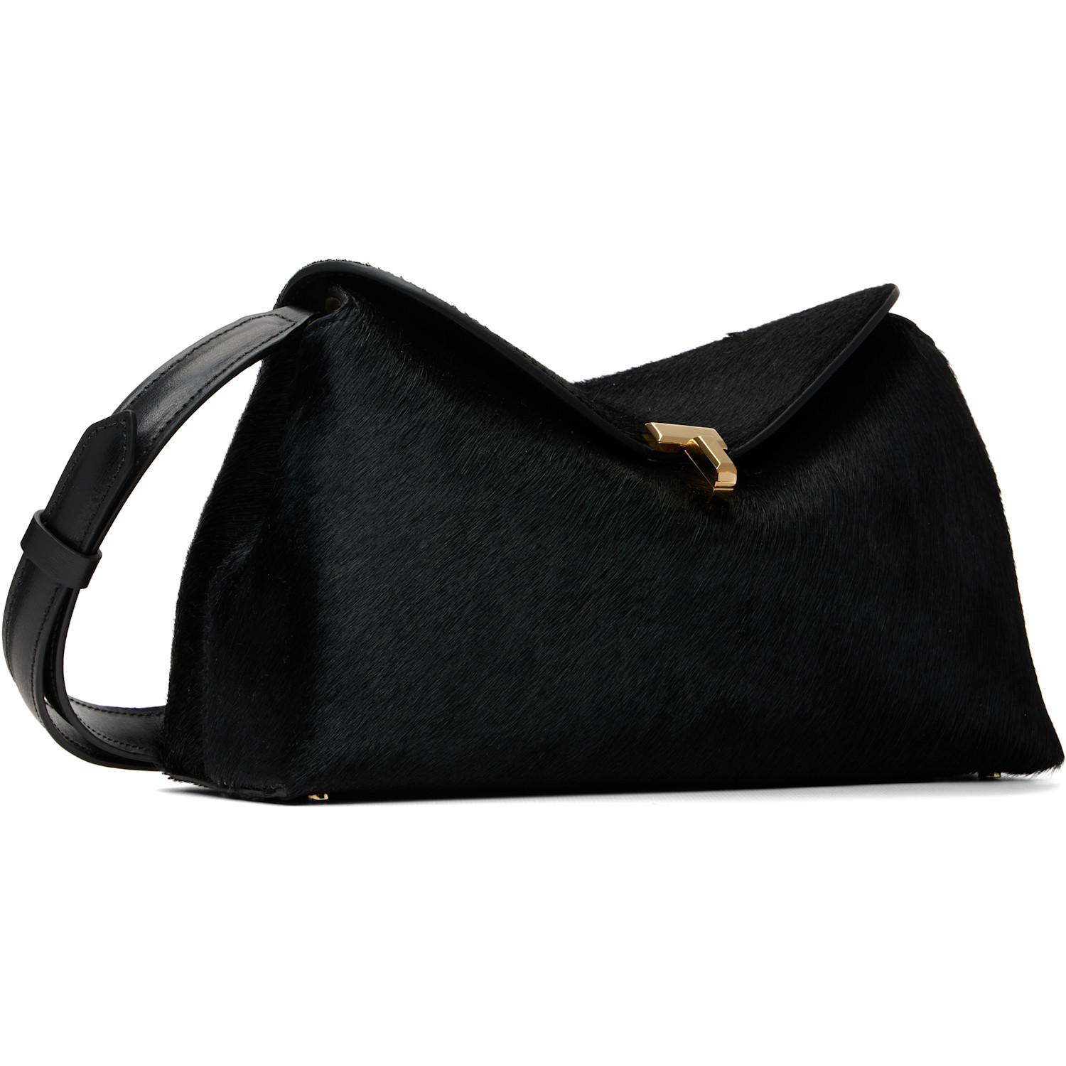  Toteme Black T-lock Pony Hair Clutch 