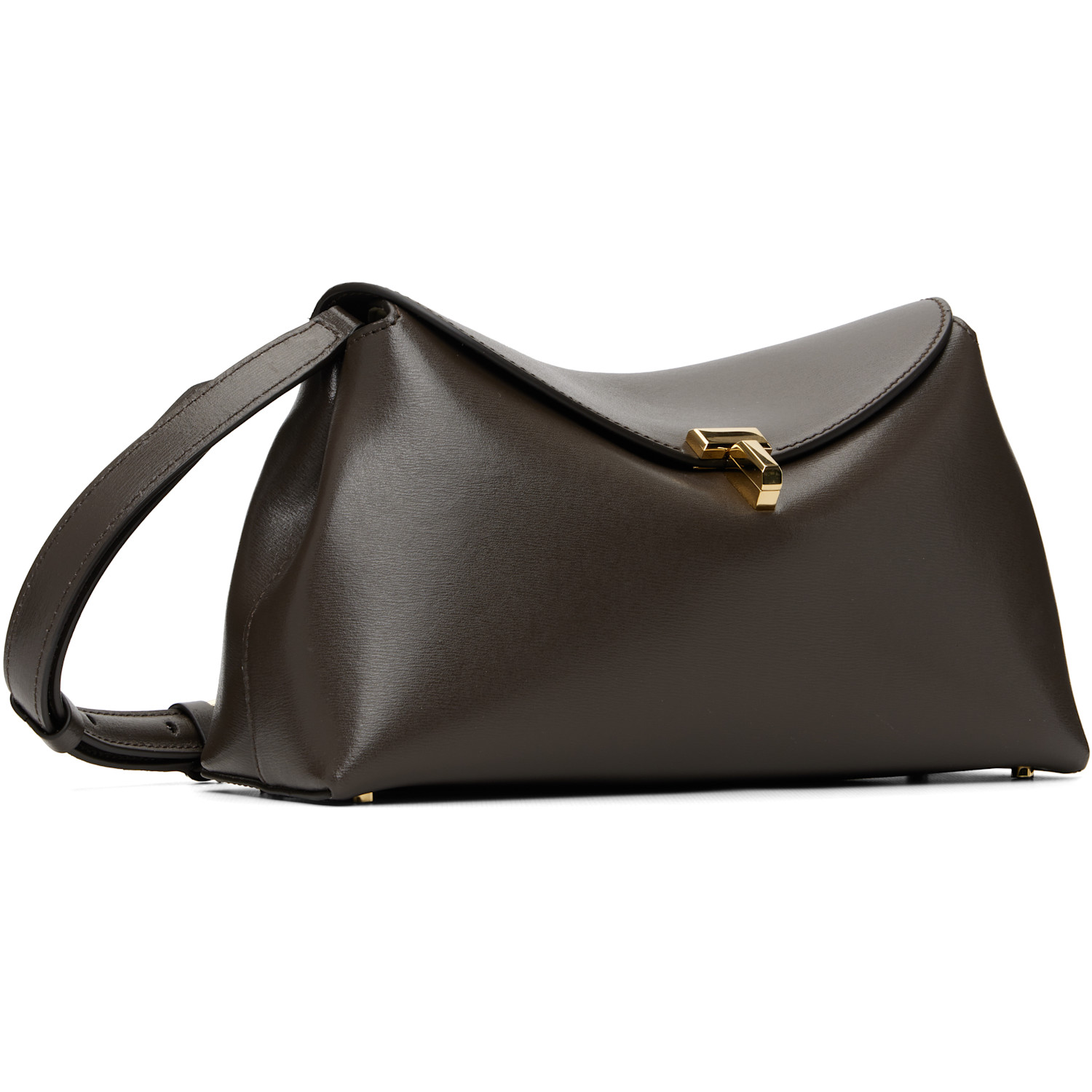  Toteme Brown T-lock Leather Clutch 