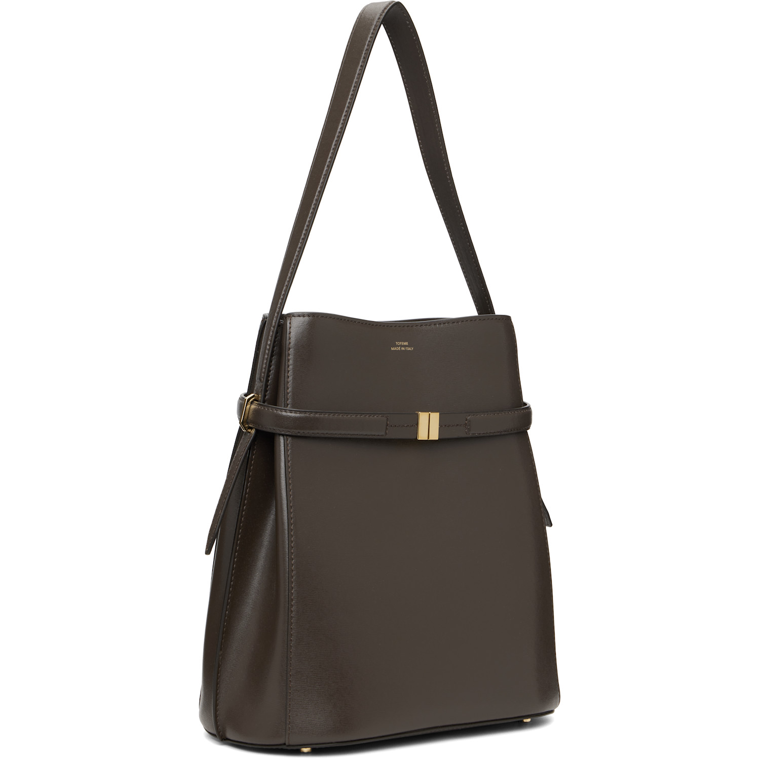  Toteme Brown Belted Leather Bucket Bag 
