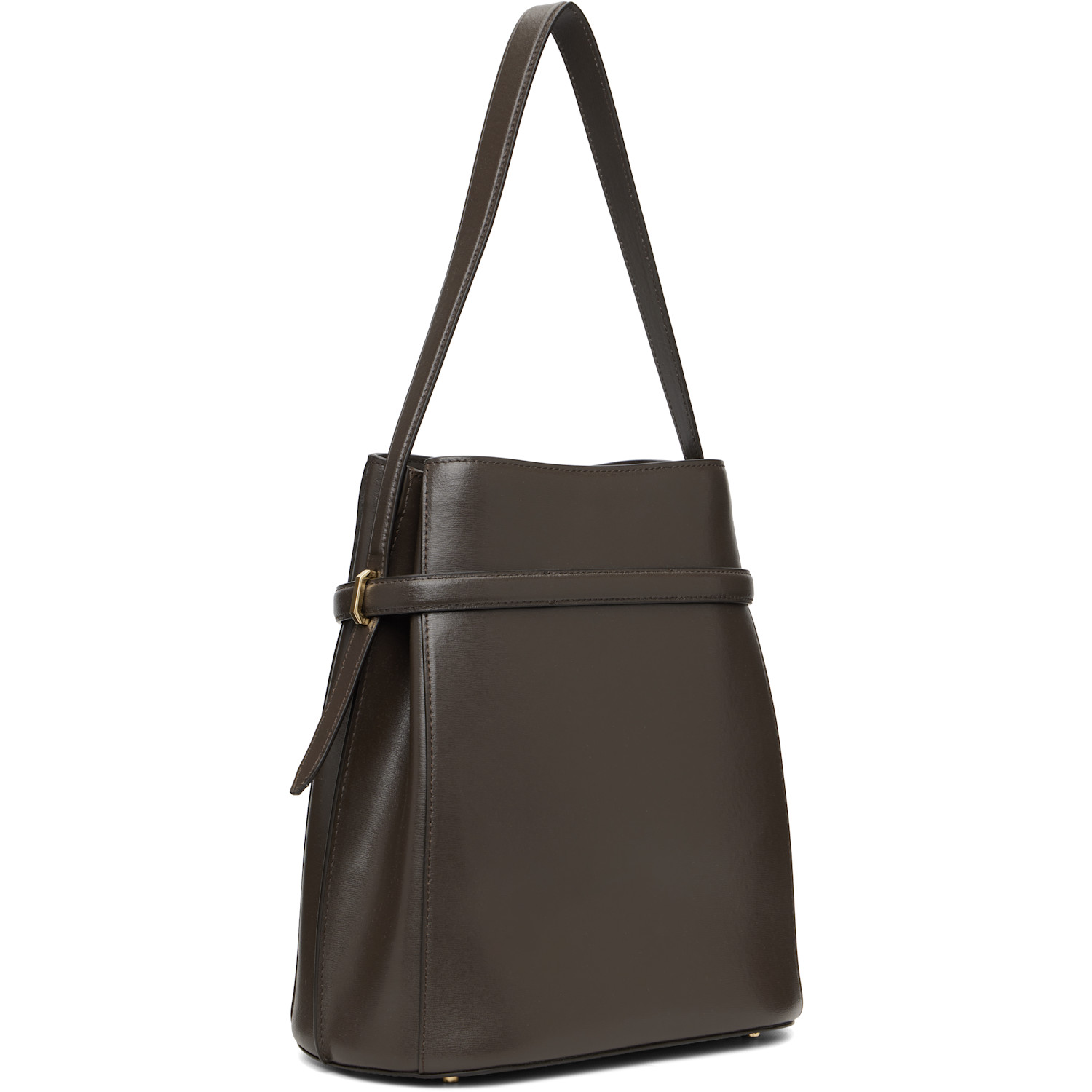  Toteme Brown Belted Leather Bucket Bag 