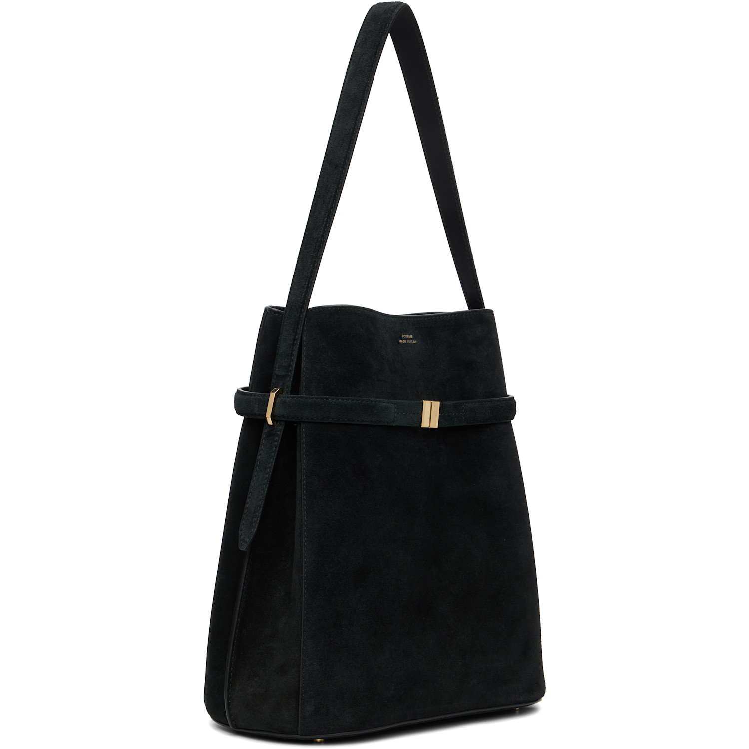  Toteme Black Belted Suede Bucket Bag 