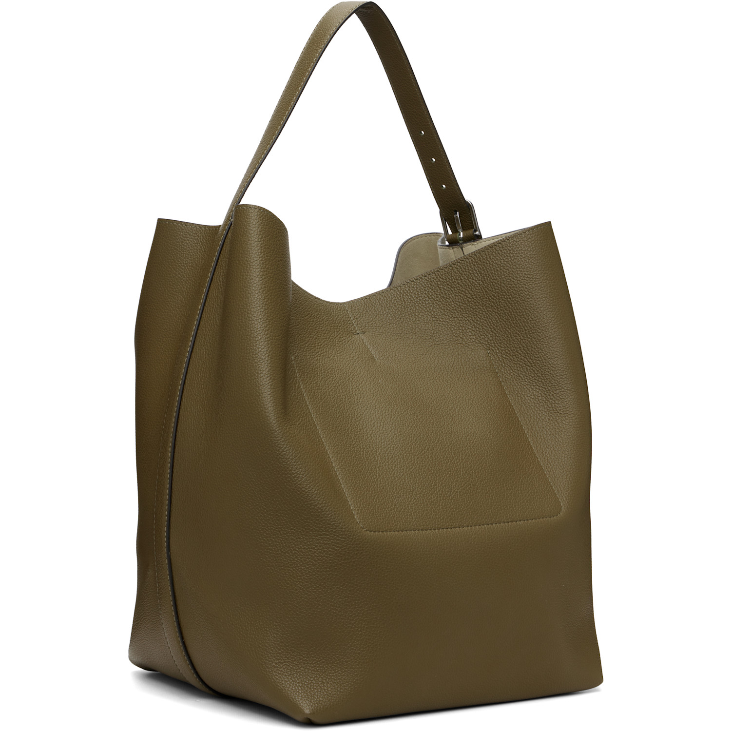  Toteme Brown Belted Grained-leather Tote 