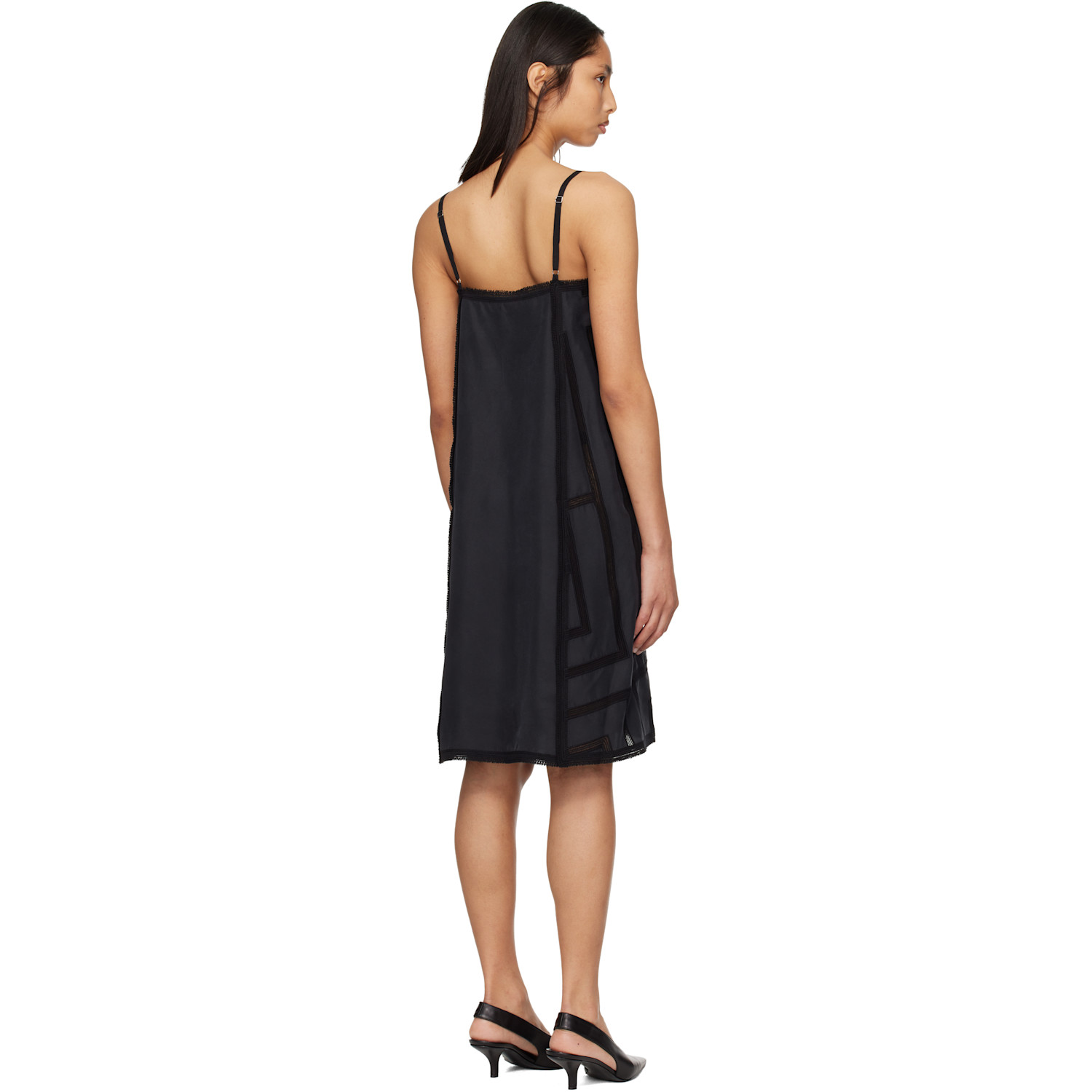  Toteme Black Monogram Silk Midi Dress 