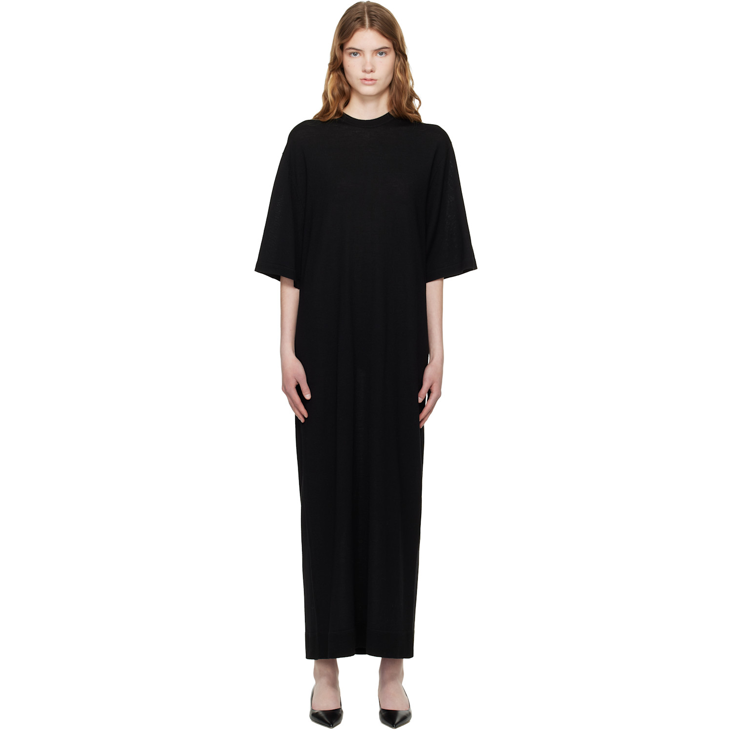 TOTEME Black Knit Tee Maxi Dress
