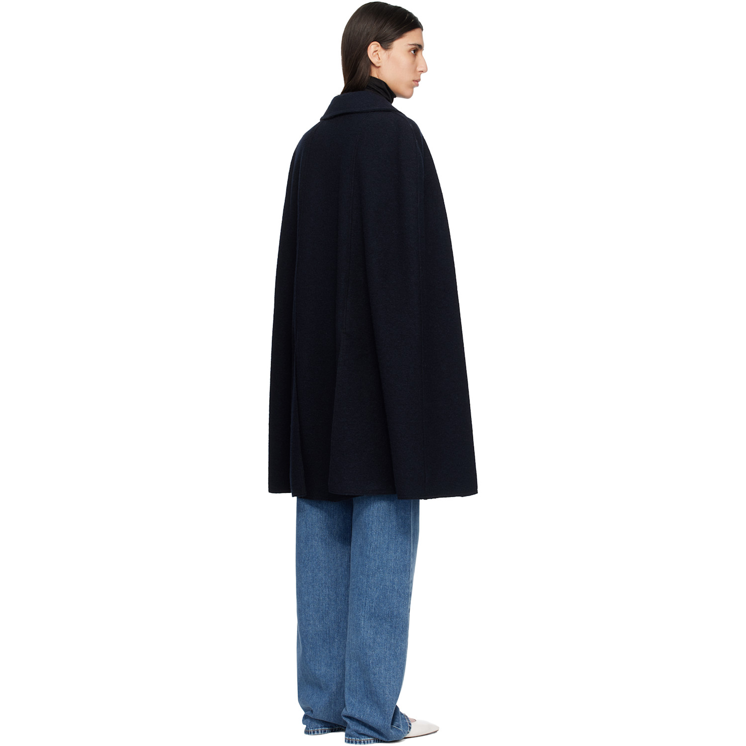  Toteme Navy Cape Coat 