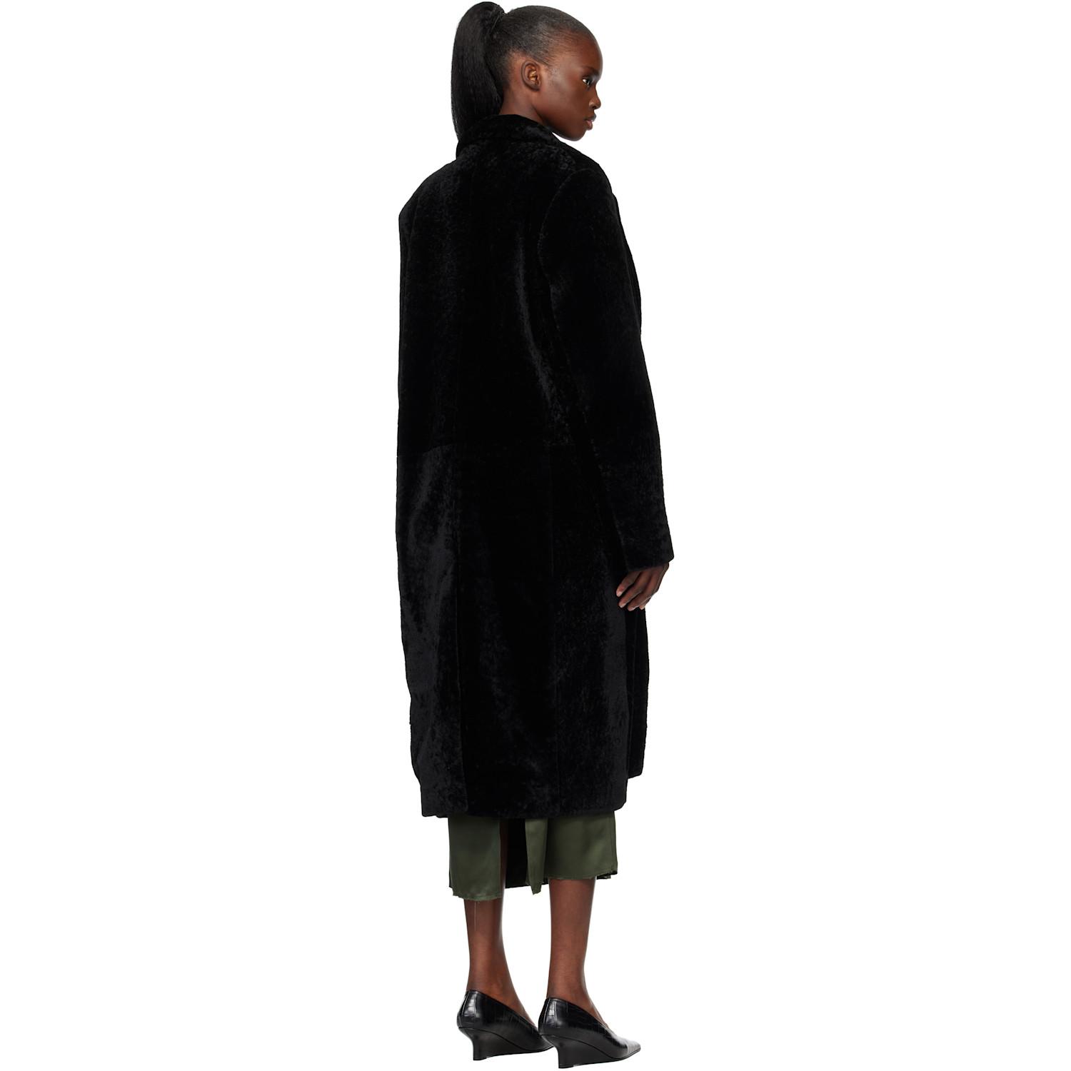  Toteme Black Classic Shearling Coat 