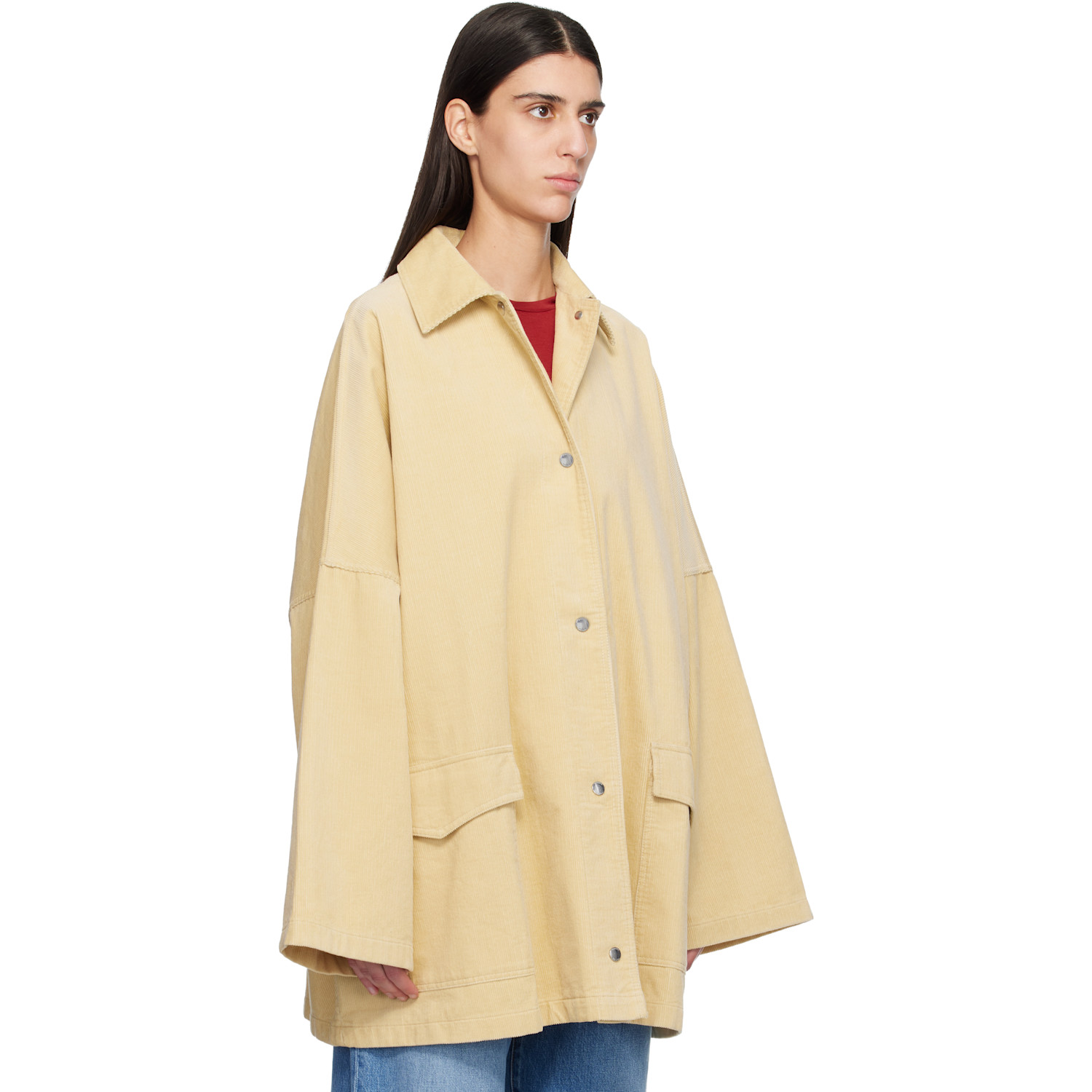  Toteme Beige Cord Overshirt Chore Jacket 