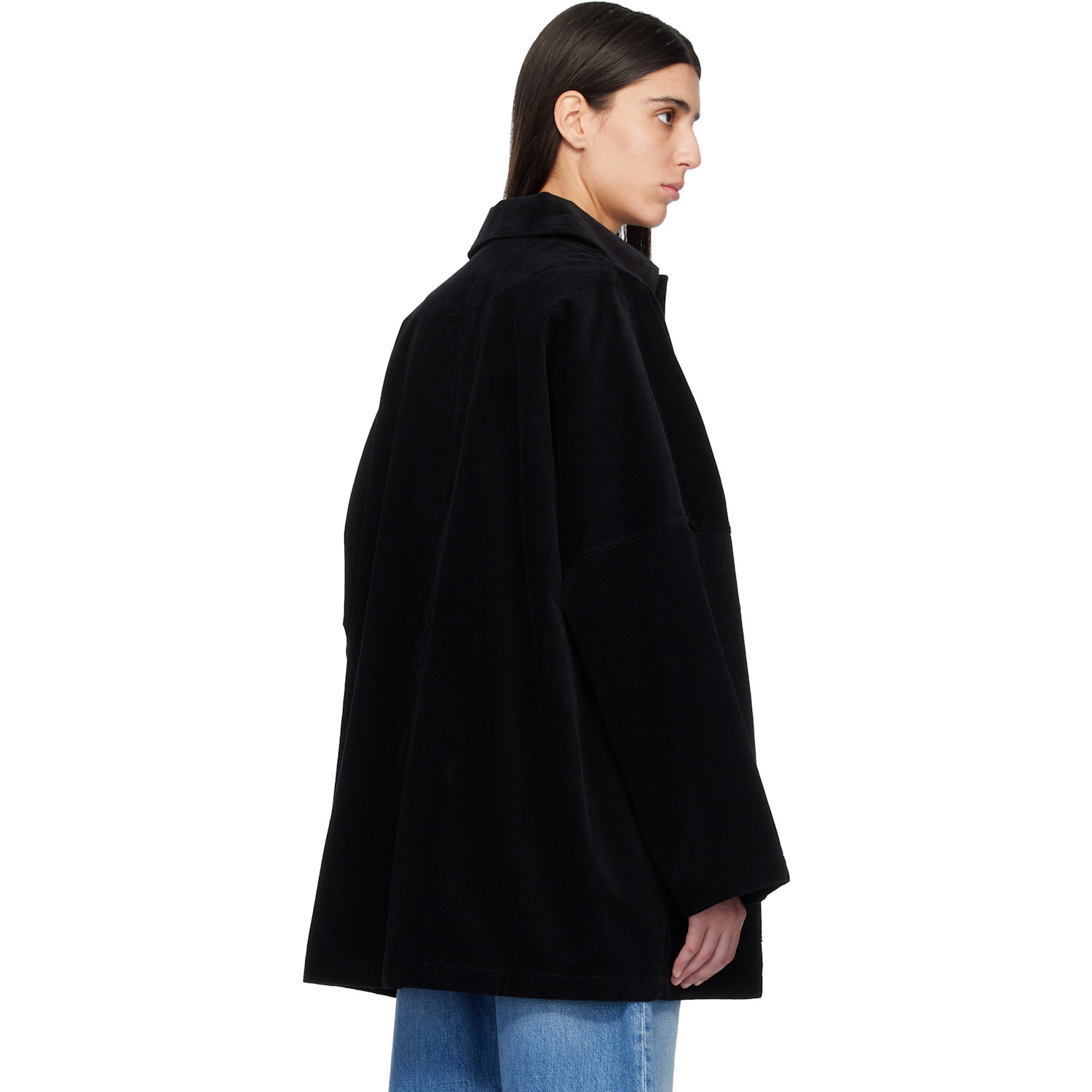  Toteme Black Cord Overshirt Chore Jacket 