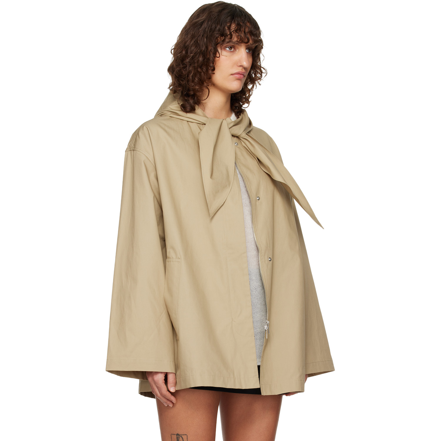  Toteme Beige Technical Scarf Jacket 