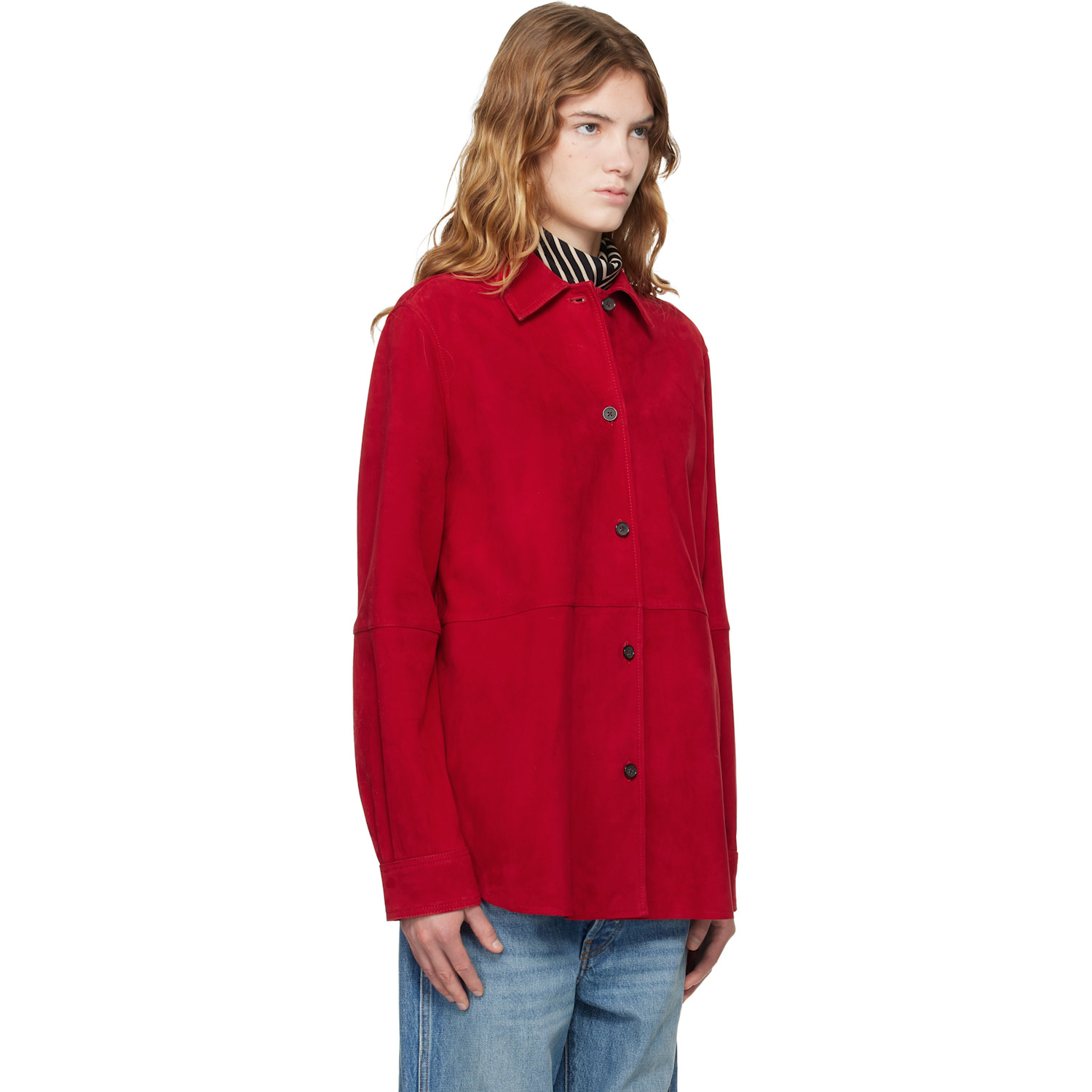  Toteme Red Soft Suede Jacket 