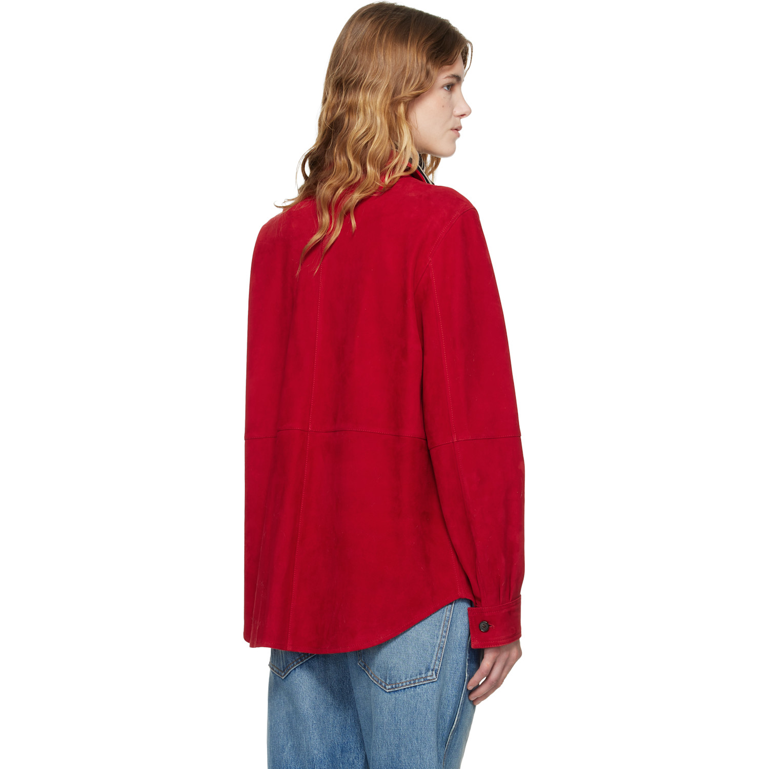  Toteme Red Soft Suede Jacket 