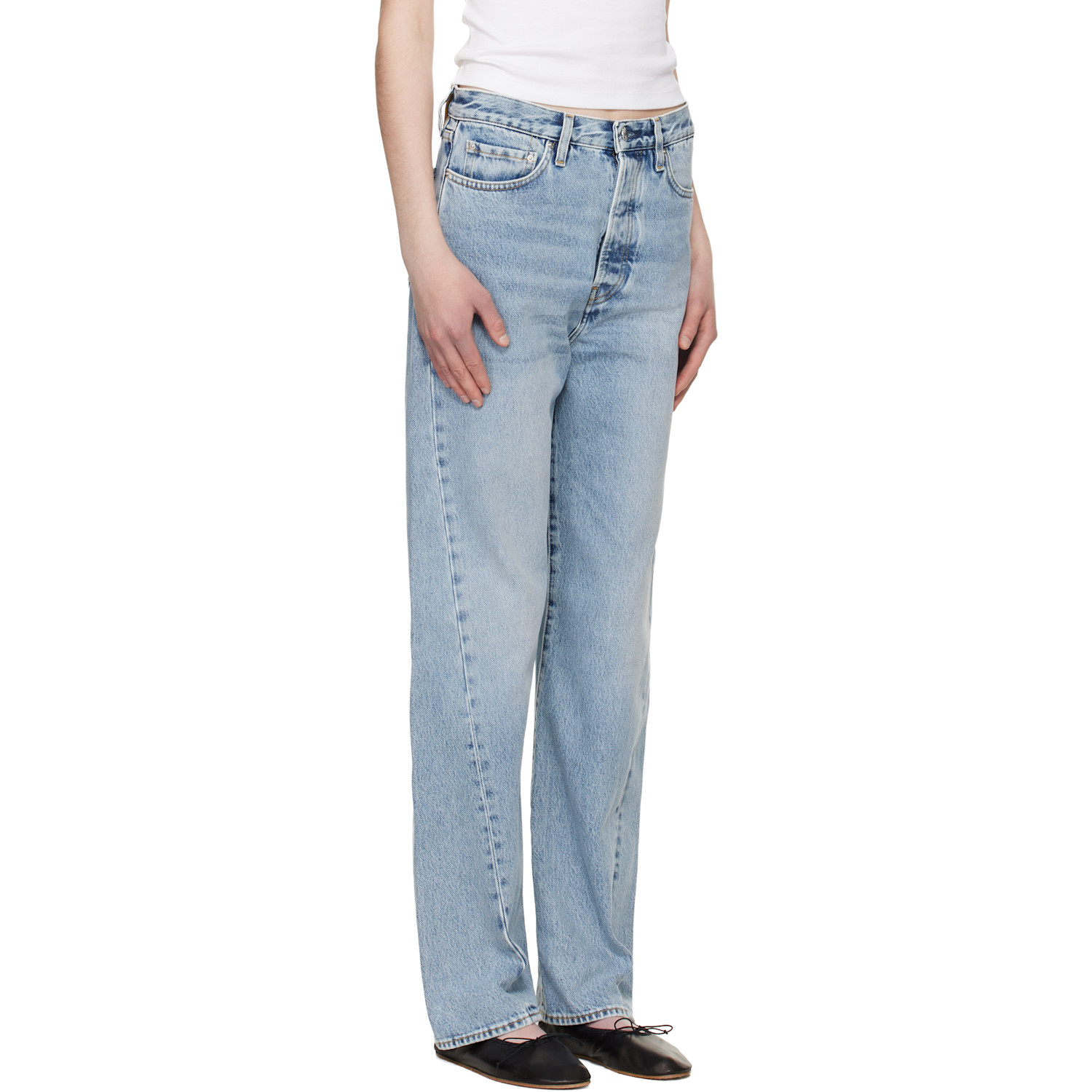  Toteme Blue Twisted Seam Full Length Jeans 